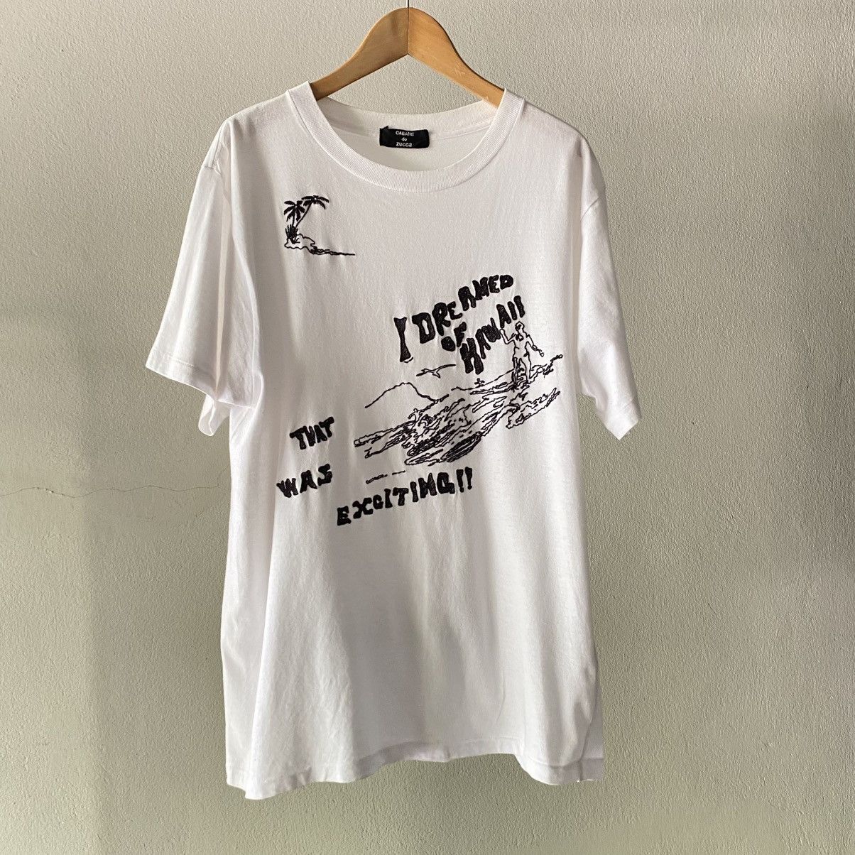 CABANE de ZUCCa CABANE de ZUCCA White Tee with Black Logo Embroidery Size US M / EU 48-50 / 2 - 1 Thumbnail