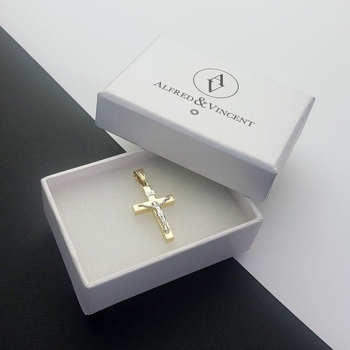 Other Jesus INRI Latin Cross Pendant in 2-Tone 14k YW Gold Size ONE SIZE - 1 Thumbnail