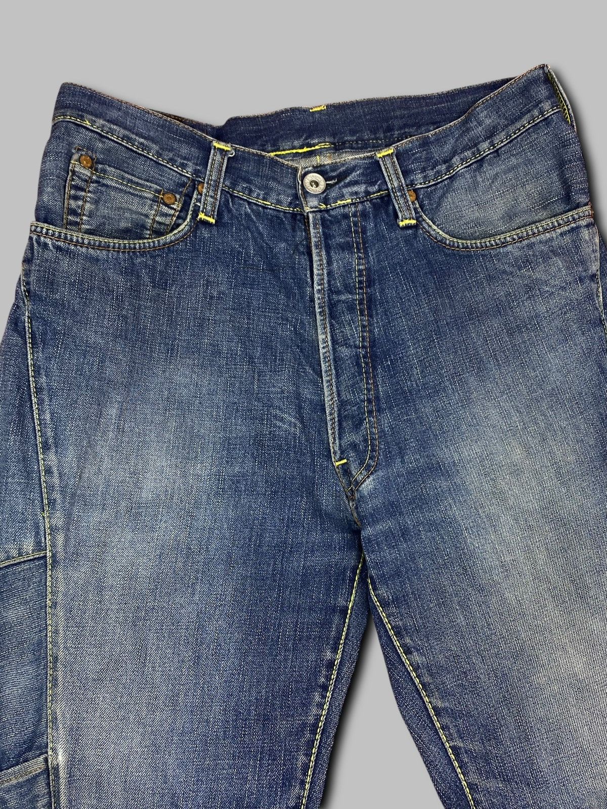 Evisu Vintage Evisu Patchwork Y2k Japanese Blue Washed Denim Jeans Size US 29 - 17 Thumbnail