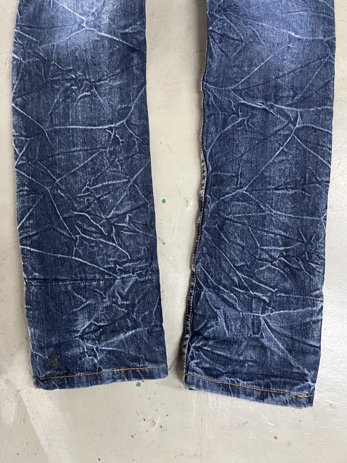 If Six Was Nine 2000s Nylaus Karakuri Double Waist Washed Denim Jeans Faded Size US 30 / EU 46 - 16 Thumbnail