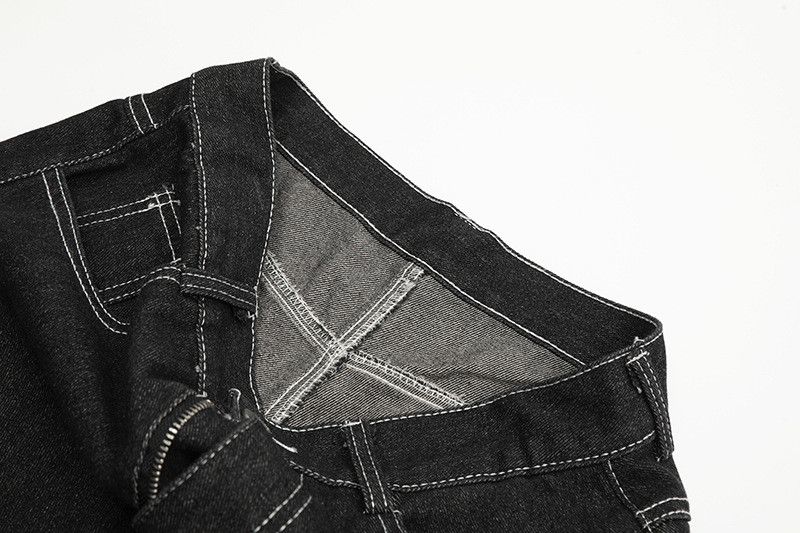 Japanese Brand Retro Men's Straight Loose Casual Leopard Patchwork Jeans Size US 32 / EU 48 - 4 Thumbnail