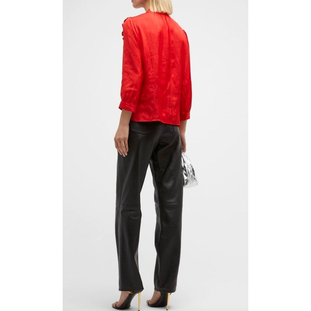 Zadig & Voltaire Zadig & Voltaire Tygg Satin Button Front Blouse Red M Size M / US 6-8 / IT 42-44 - 7 Thumbnail