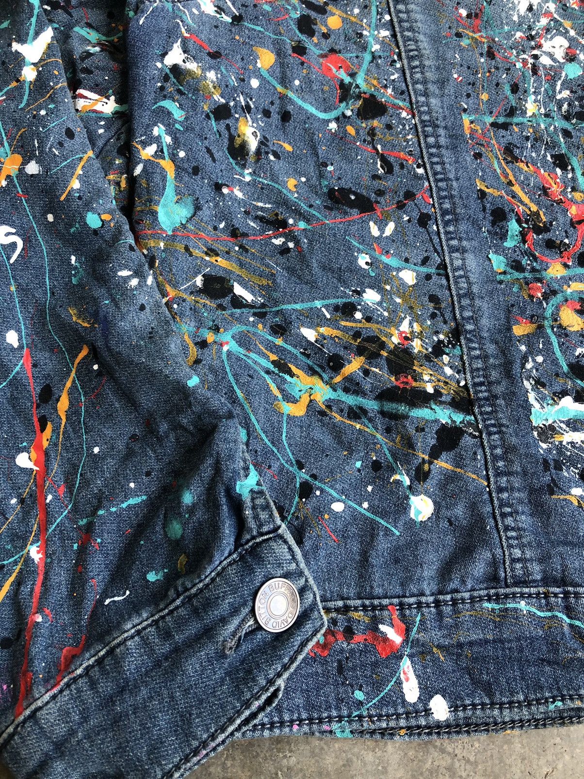 Buffalo David Bitton 💥RARE💥Vintage Buffalo David Bitton Paint Splash Denim Jacket Size US M / EU 48-50 / 2 - 15 Thumbnail