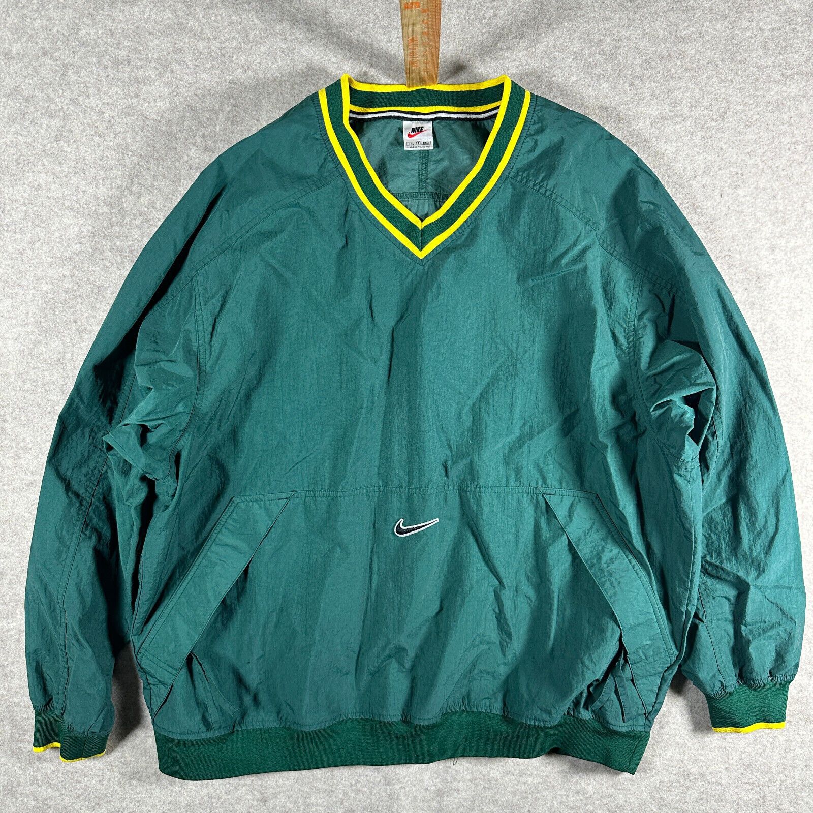 Vintage Nike Jacket Center Swoosh Size XXL Green Yellow