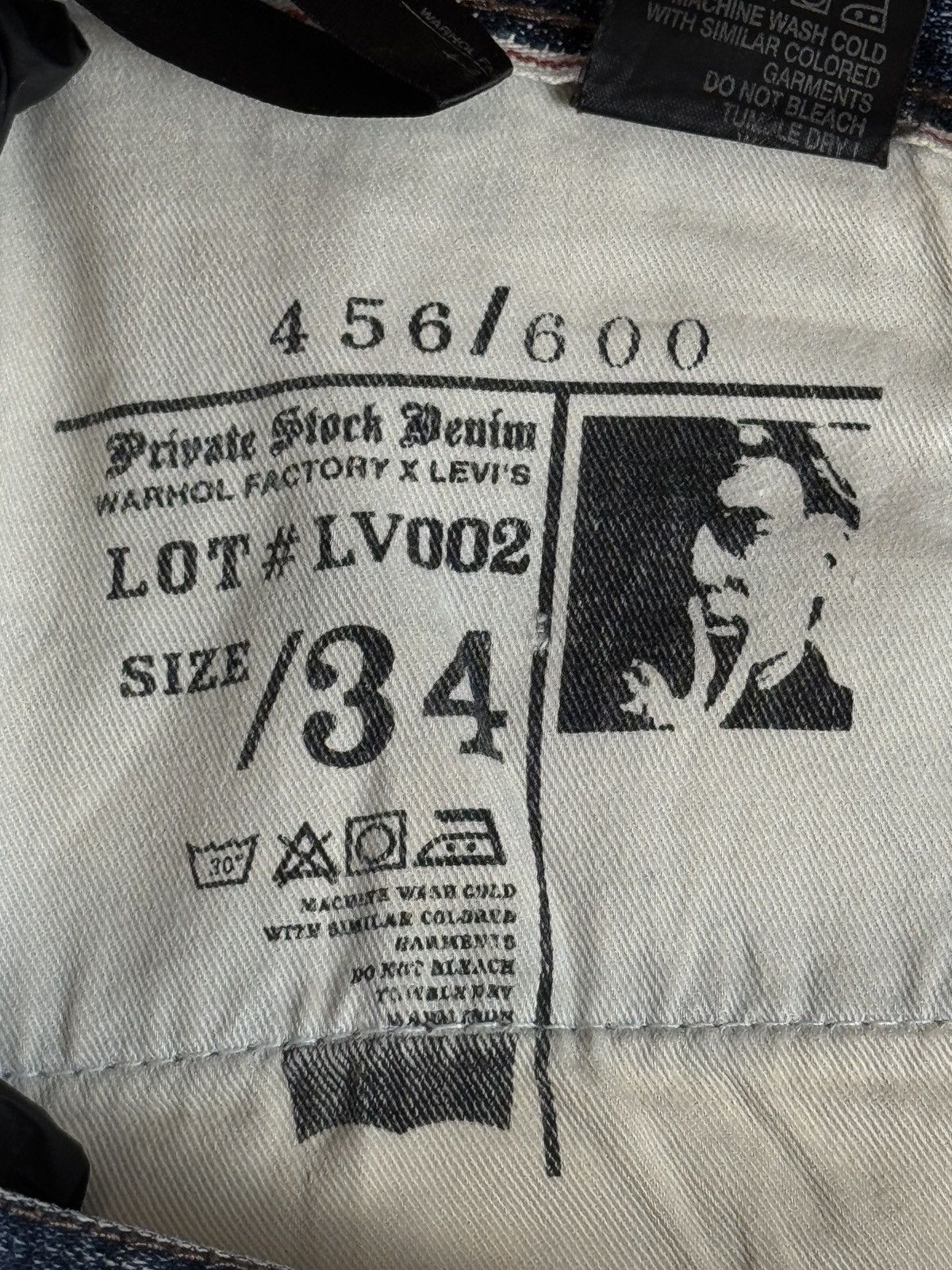 Levi's Andy Warhol x Levis Private Stock Denim 34x32 LV002 456/600 Size US 34 / EU 50 - 20 Thumbnail