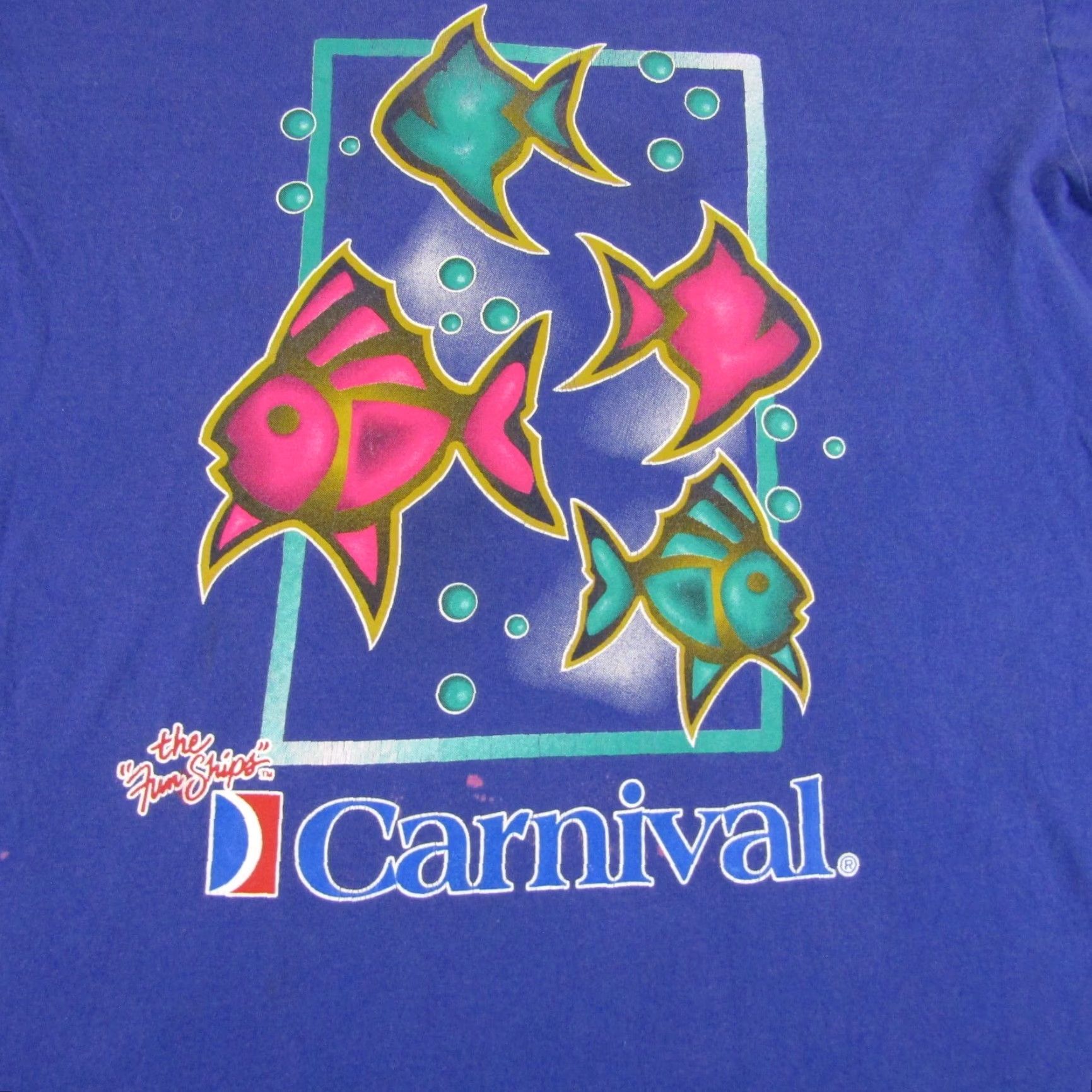 Vintage VINTAGE Carnival Cruise Shirt Mens L Blue 90s Graphic Print T-Shirt Animals Beach Crew Neck Short Sleeve Cotton Knit Logo Size US L / EU 52-54 / 3 - 7 Thumbnail