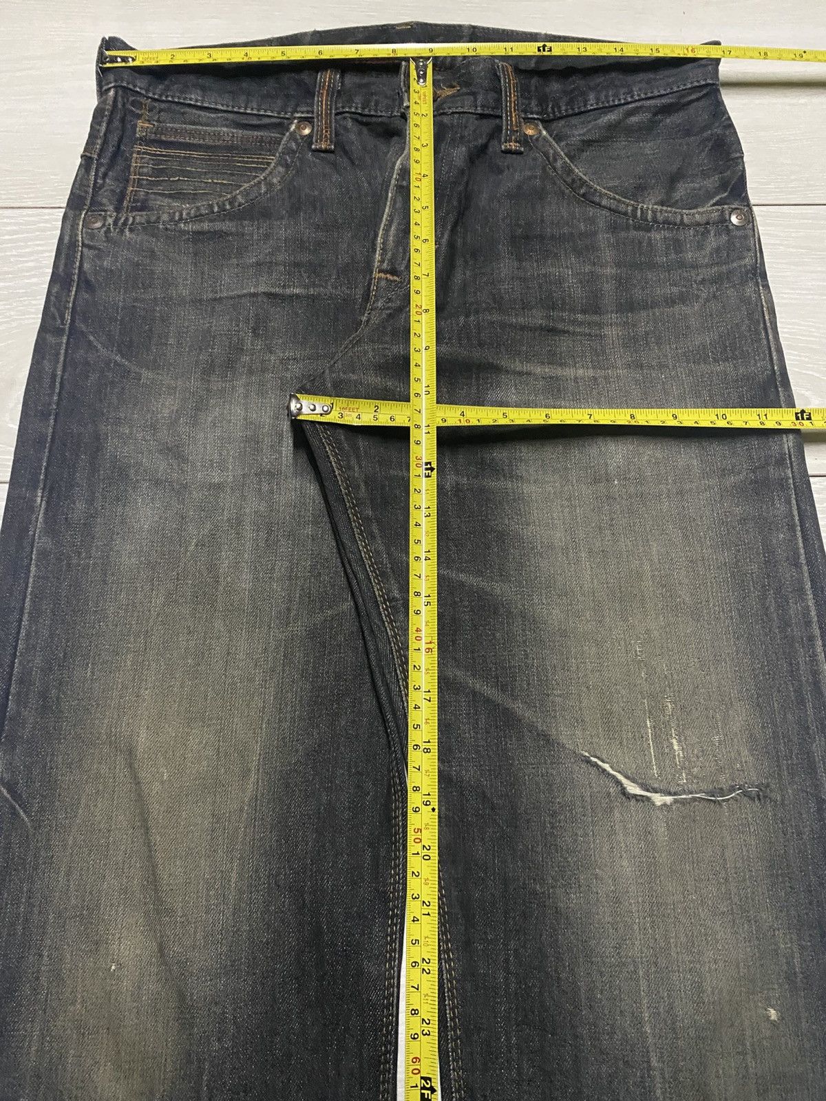 Edwin Edwin exclusive Vintage Black Denim Tears Loose Jeans Size US 33 - 16 Thumbnail
