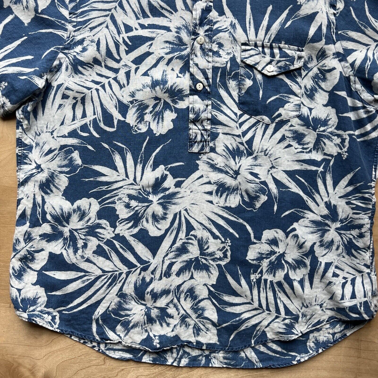 Polo Ralph Lauren Polo Ralph Lauren Linen Shirt XL Blue Hawaiian Floral Summer Size US XL / EU 56 / 4 - 3 Thumbnail