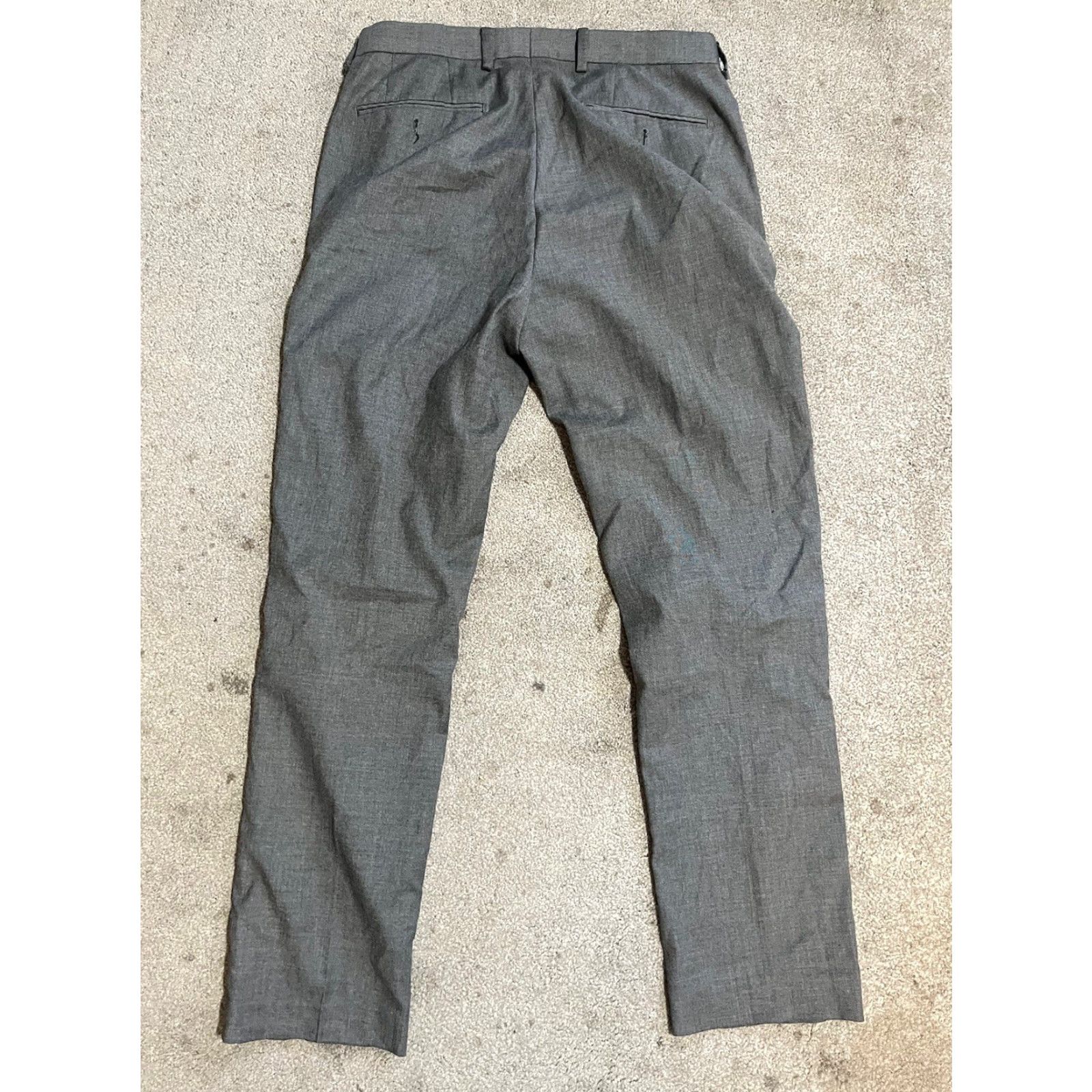 Calvin Klein Calvin Klein Pants Dress Pants Gray 30x31 Polyester Blend Flat Front Mens Casual Office Wear Size US 30 / EU 46 - 3 Thumbnail