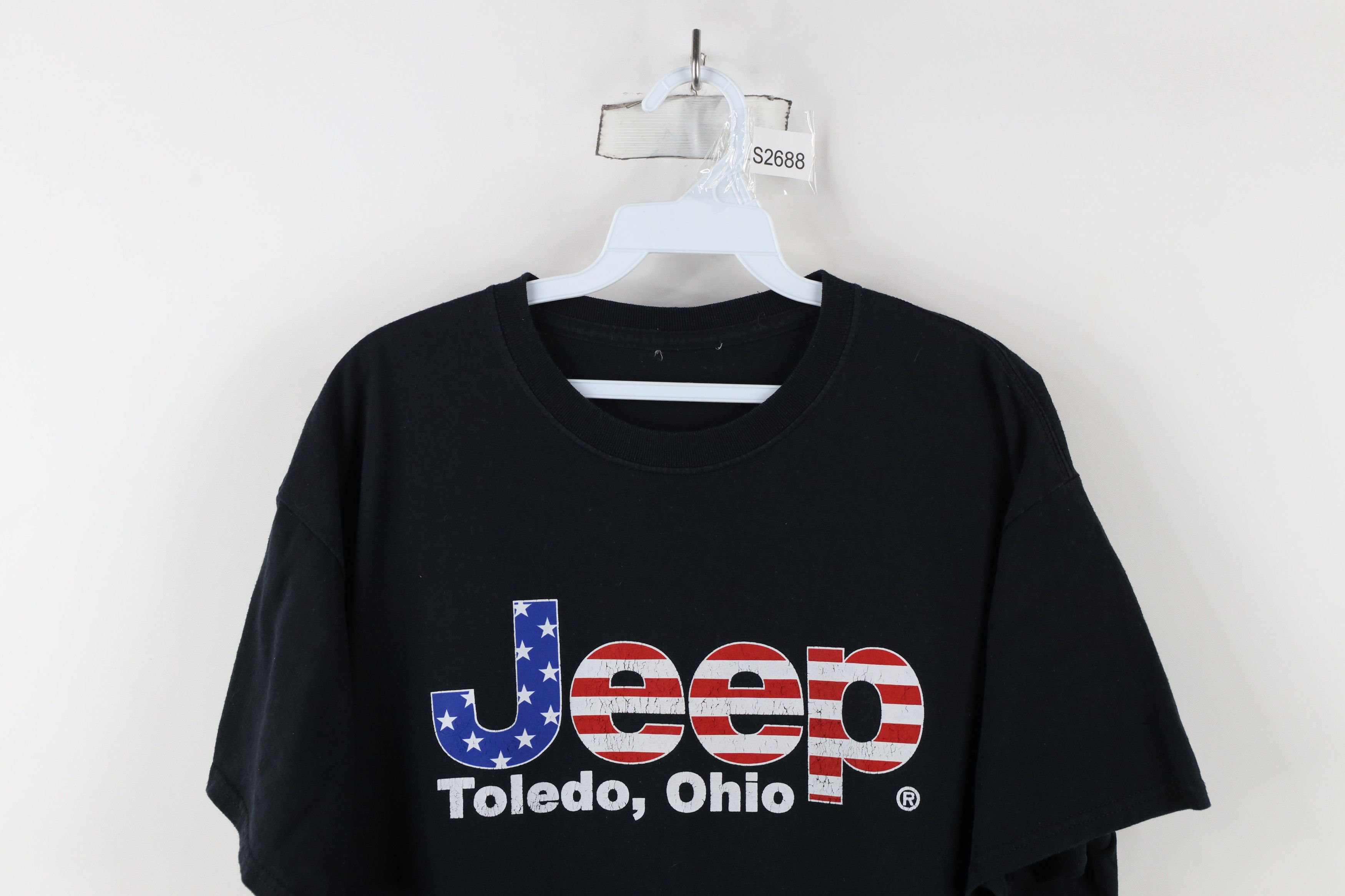 Vintage Vintage 90s Spell Out USA Flag Jeep Motors T-Shirt Black Size US L / EU 52-54 / 3 - 2 Thumbnail