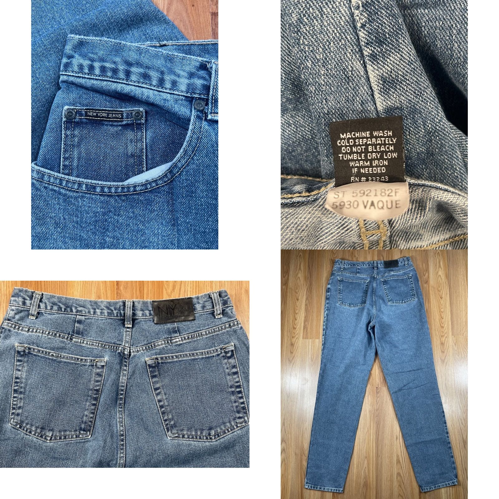Sea New York New York Jeans Jeans High Rise Classic Fit Blue Wash 16 Tall Womens 100% Cotton Denim Long Straight Jeans Size 38" / US 16 / IT 52 - 8 Thumbnail