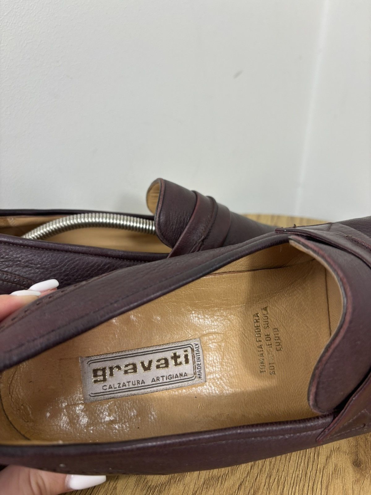 Gravati Gravati Vintage Men’s Burgundy Brown Leather Penny Loafers Size US 8.5 / EU 41-42 - 21 Thumbnail