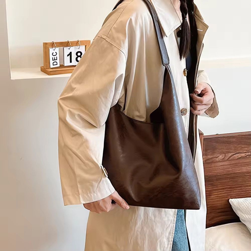 Japanese Brand PU Soft Leather Tote Bag Size ONE SIZE - 1 Thumbnail