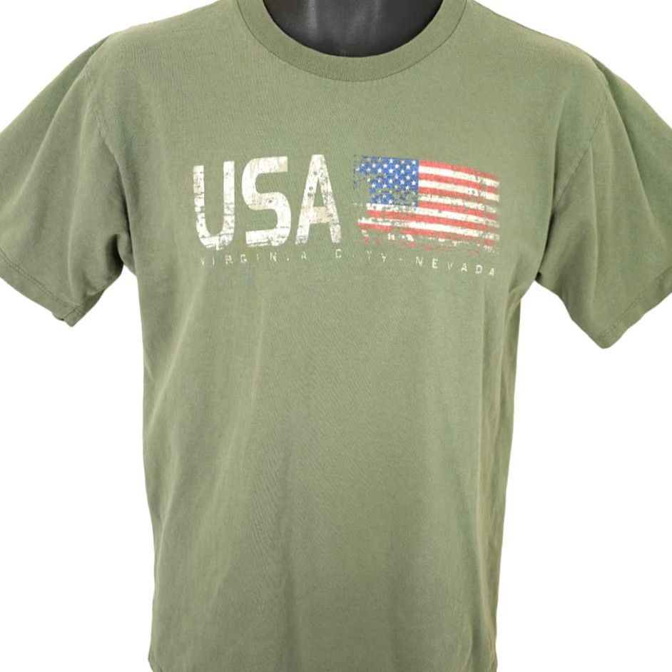Vintage VINTAGE Virginia City T Shirt Mens Size Medium Green 90s Y2K Travel Made In USA Prairie Mountain Shirt Mens Green 90s Travel Virginia City Size US M / EU 48-50 / 2 - 2 Thumbnail