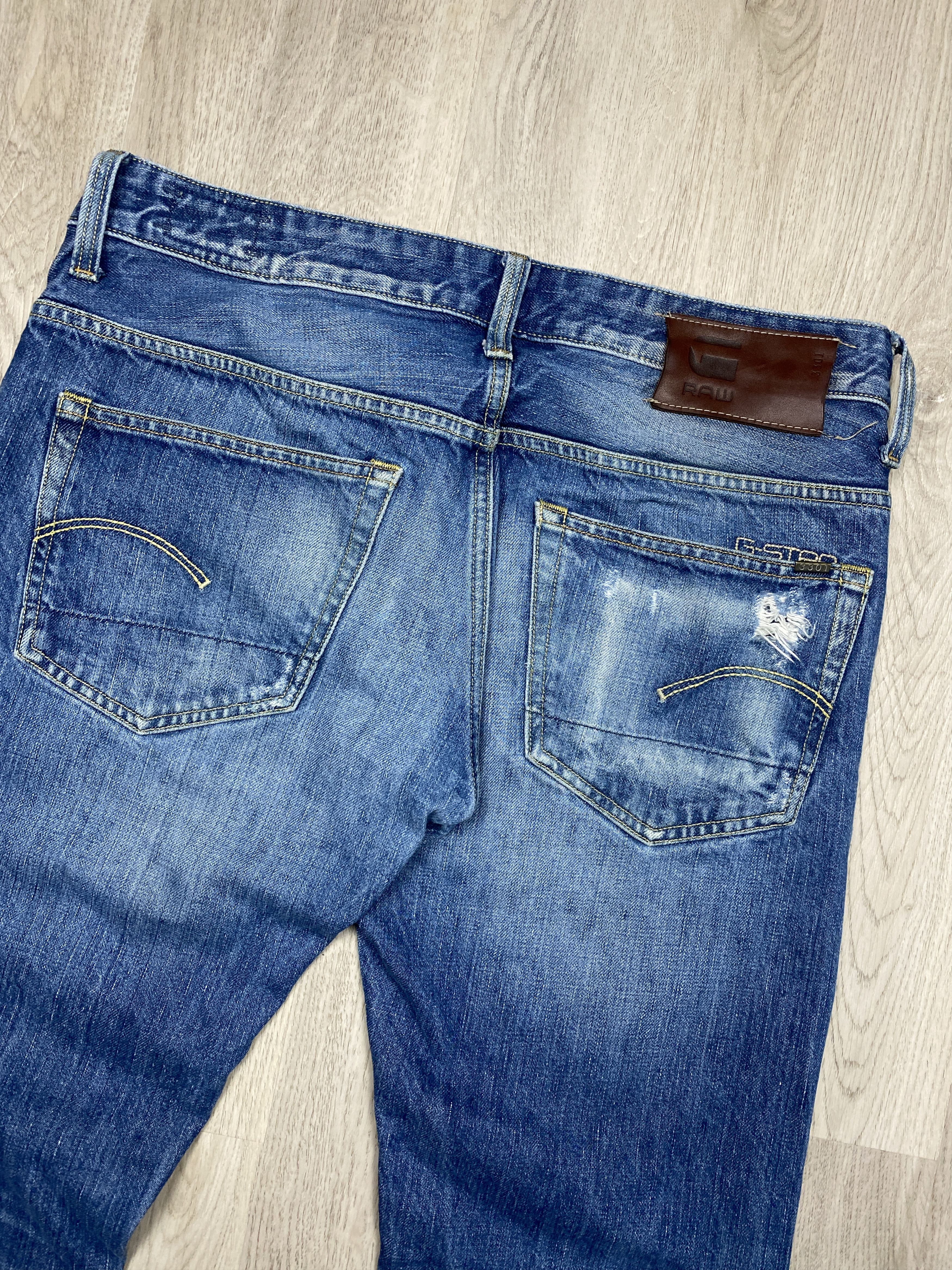 G-Star G Star Raw Mens Low Tapered Distressed Denim Pants Jeans Size US 33 - 7 Thumbnail