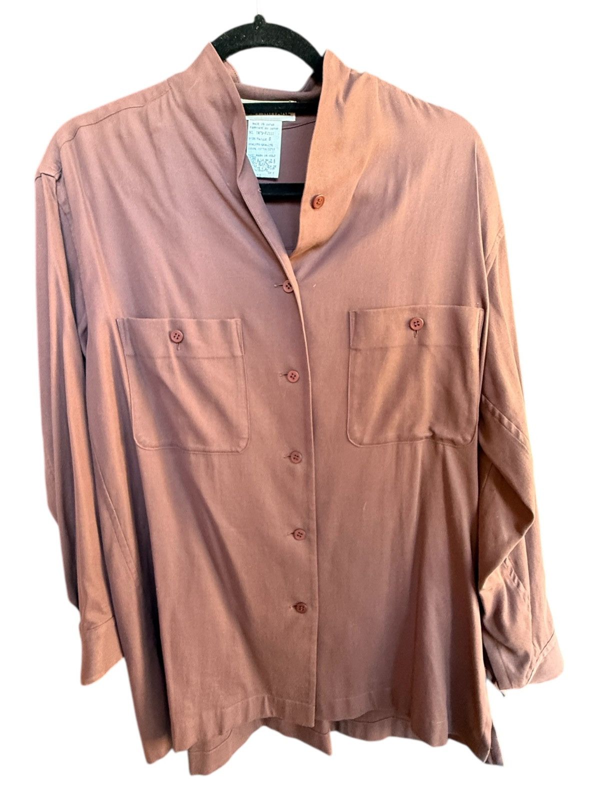 Issey Miyake vintage 90’s Issey Miyake oversized brown cotton shirt S Size US S / EU 44-46 / 1 - 1 Thumbnail