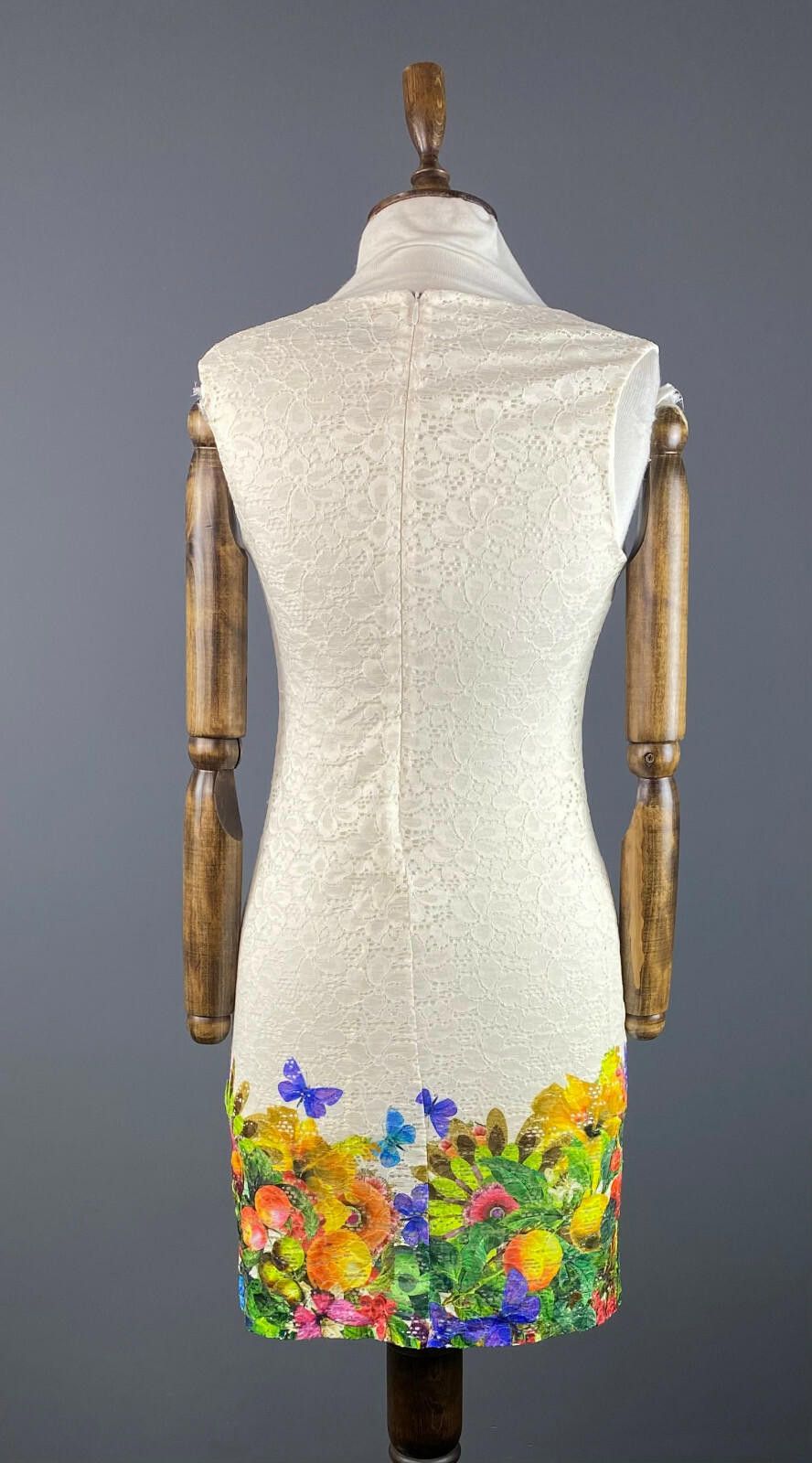Desigual Desigual White Floral Mesh Lace Bodycon Tank Dress Size 38 Size M / US 6-8 / IT 42-44 - 5 Thumbnail