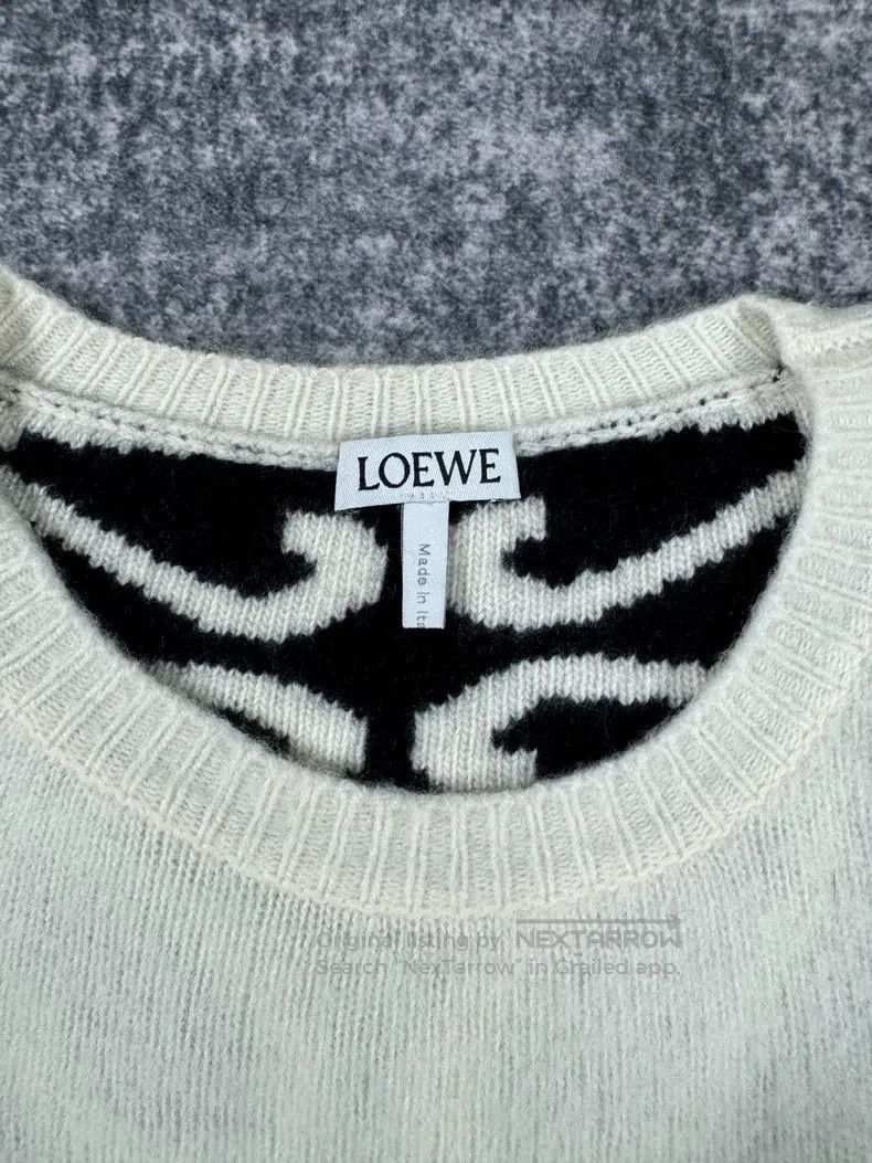 Loewe Loewe White Multi-logo Wool Knitwear Size XS / US 0-2 / IT 36-38 - 5 Thumbnail