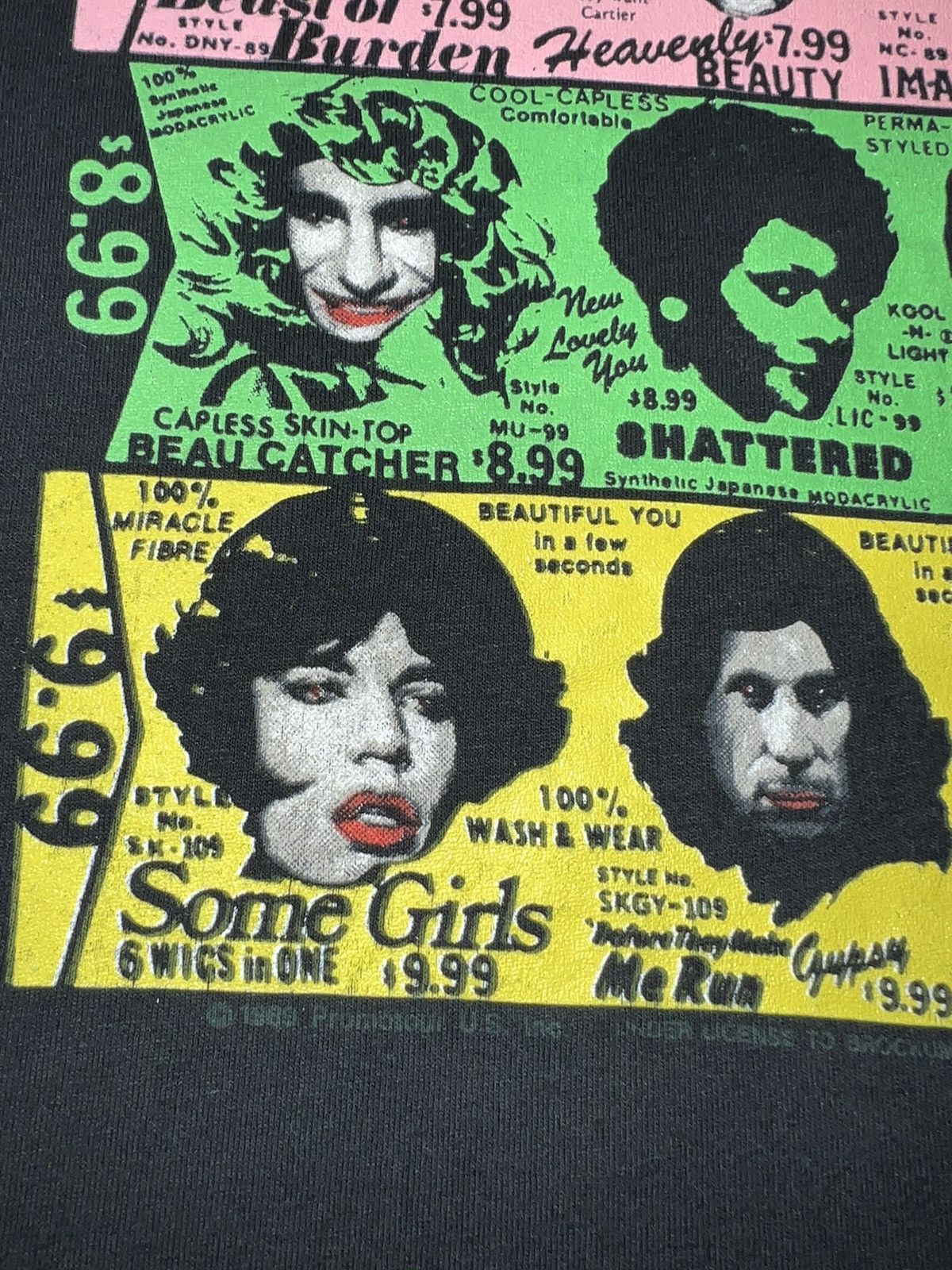 Band Tees Vintage 1989 The Rolling Stones Some Girls 80s Black T-shirt Size US L / EU 52-54 / 3 - 8 Thumbnail