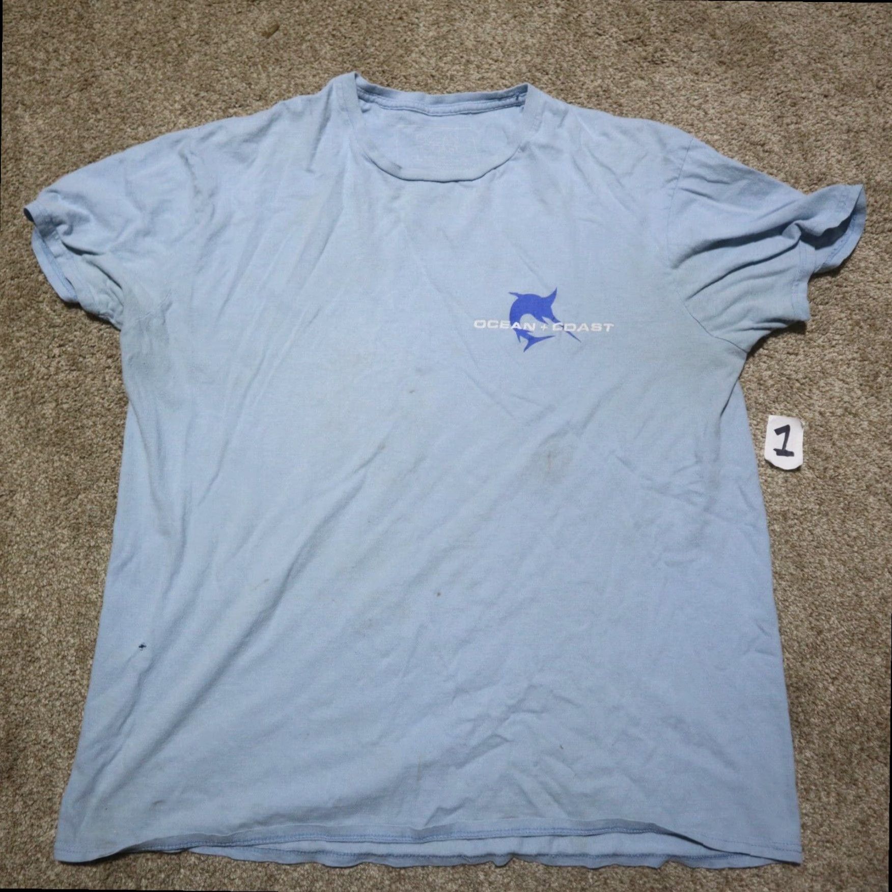 Vintage Ocean Coast Men's Blue Swordfish Fish Graphic T-Shirt Large Size US L / EU 52-54 / 3 - 2 Thumbnail