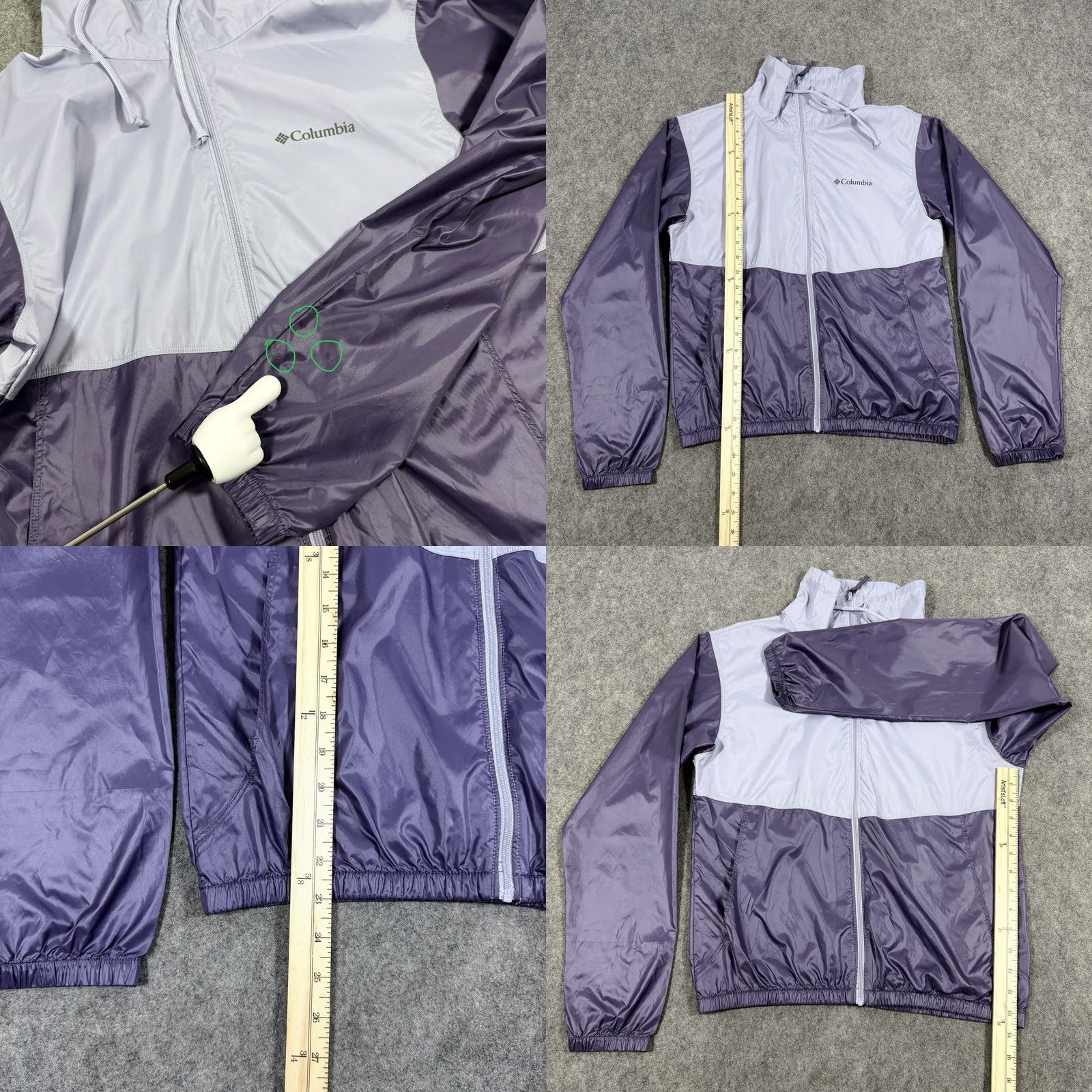Vintage Columbia Lightweight Full Zip Windbreaker Jacket XS Purple Womens Size XS / US 0-2 / IT 36-38 - 8 Thumbnail