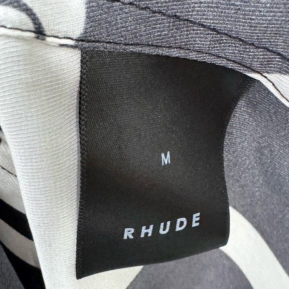 Rhude Rhude Strada Silk Shirt White Black Men’s Size Medium Size US M / EU 48-50 / 2 - 5 Thumbnail