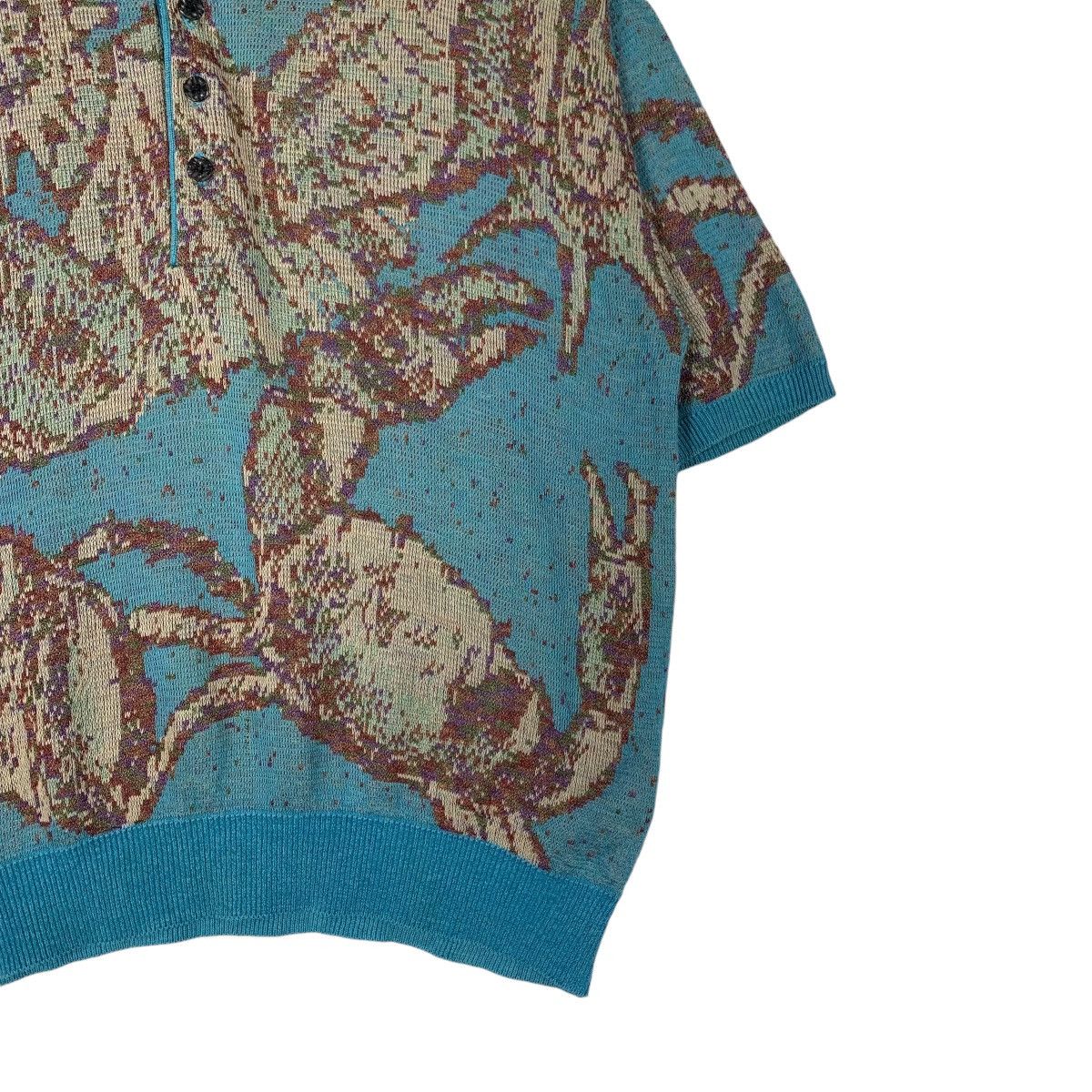 Japanese Brand GORENA Sea Animal Graphic Knitted SS Jumper #1192-C54 Size US L / EU 52-54 / 3 - 4 Thumbnail