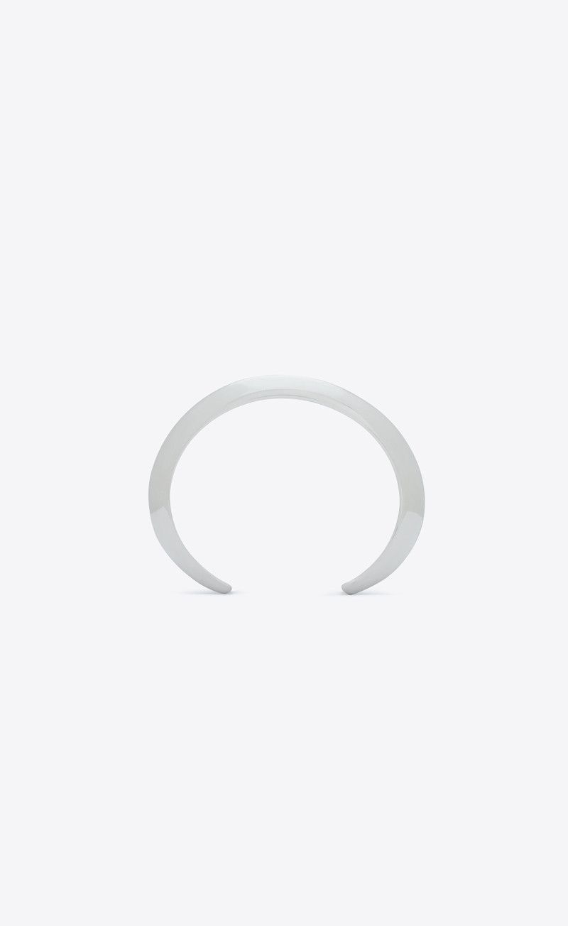 Saint Laurent Paris o1bcso1str0226 Size:L/Wavy Cuff Bracelet in Silver Size ONE SIZE - 2 Thumbnail
