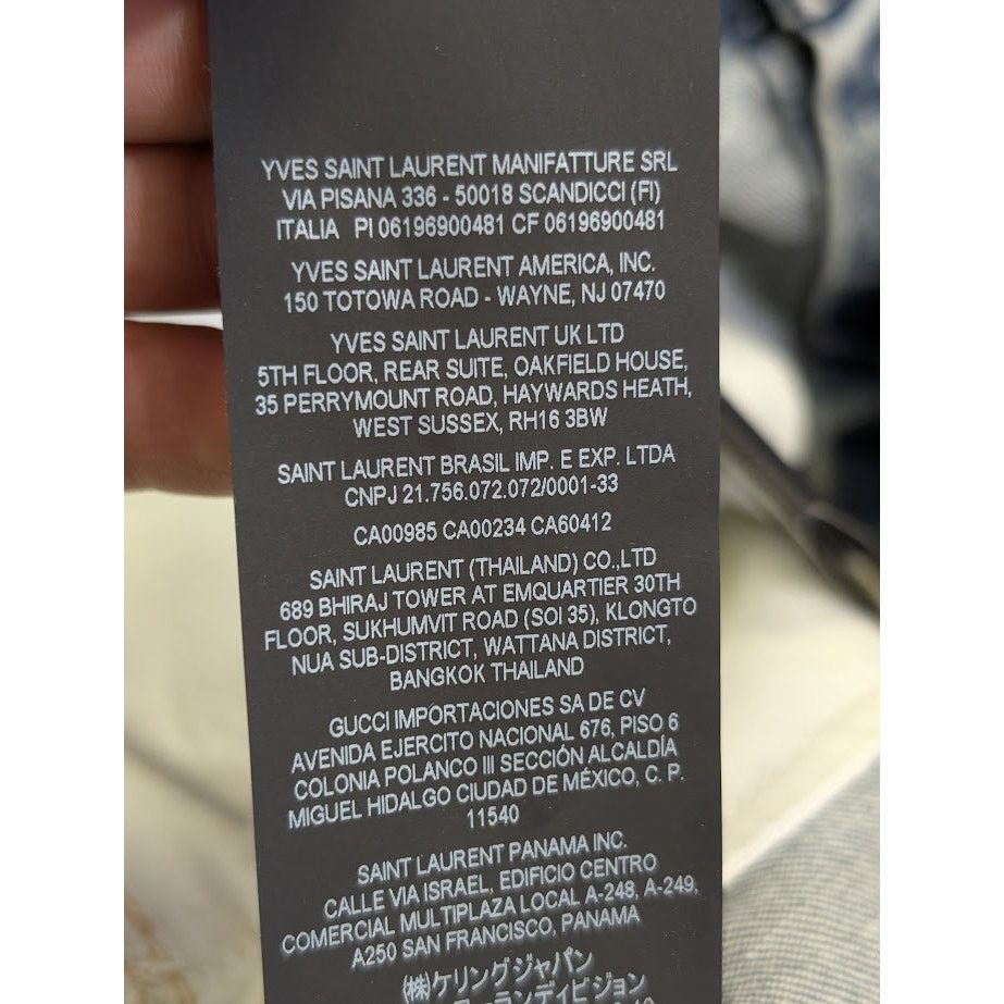 Saint Laurent Paris o1rshd1 Baggy Cropped Organic Jeans in Heavy Marble Blue Size US 36 / EU 52 - 21 Thumbnail