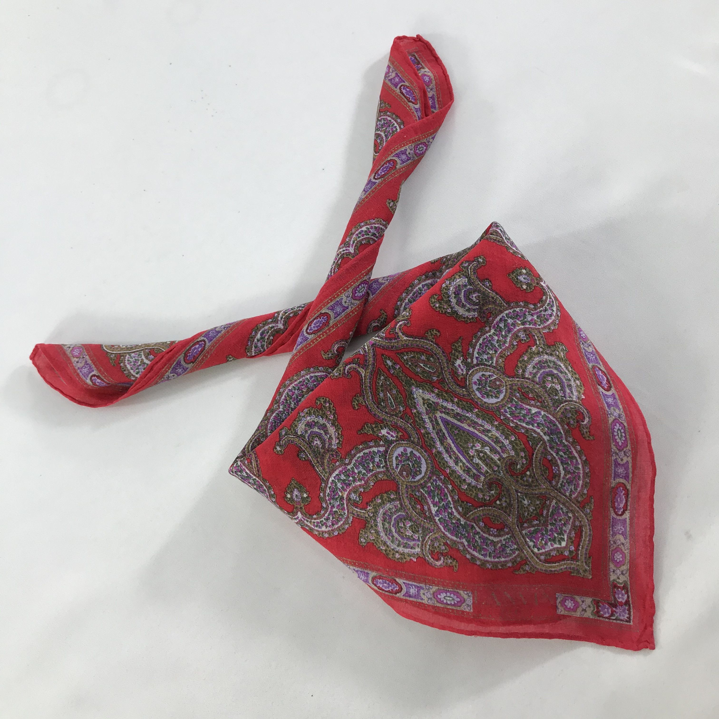 Lanvin × Vintage Lanvin Bandana / Handkerchief / Neckerchief - S1391 Size ONE SIZE - 4 Thumbnail