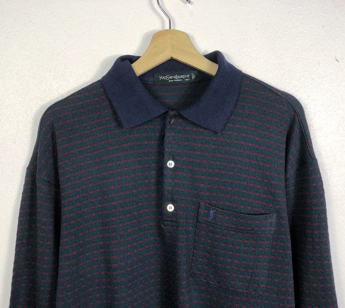 Vintage × Yves Saint Laurent Vintage Yves Saint Laurent YSL L/S Pocket Tee Made in Italy Size US L / EU 52-54 / 3 - 2 Thumbnail