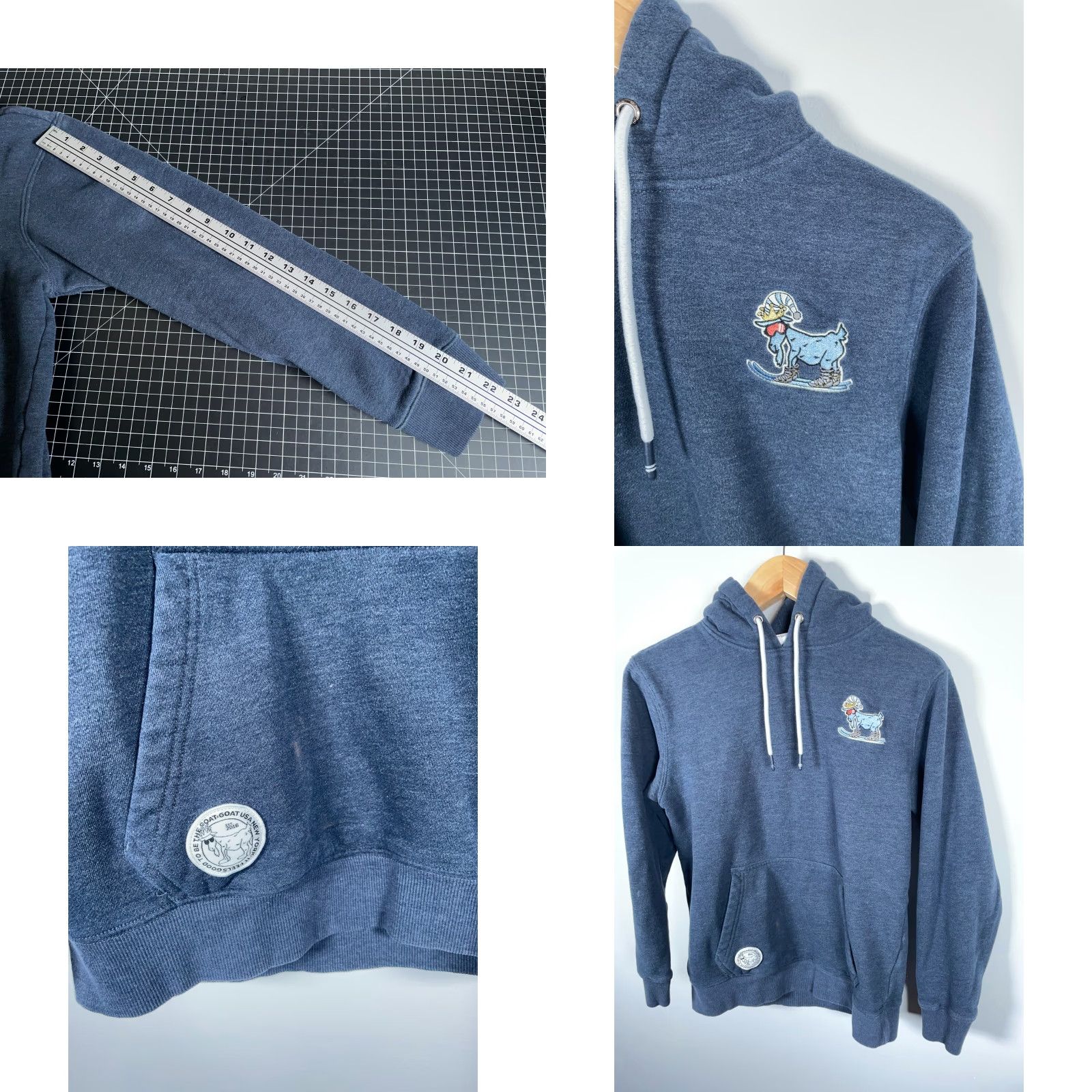Vintage GOAT USA Hoodie Adult Small Blue Pullover Embroidered Mountain Club Sweatshirt Size US S / EU 44-46 / 1 - 8 Thumbnail