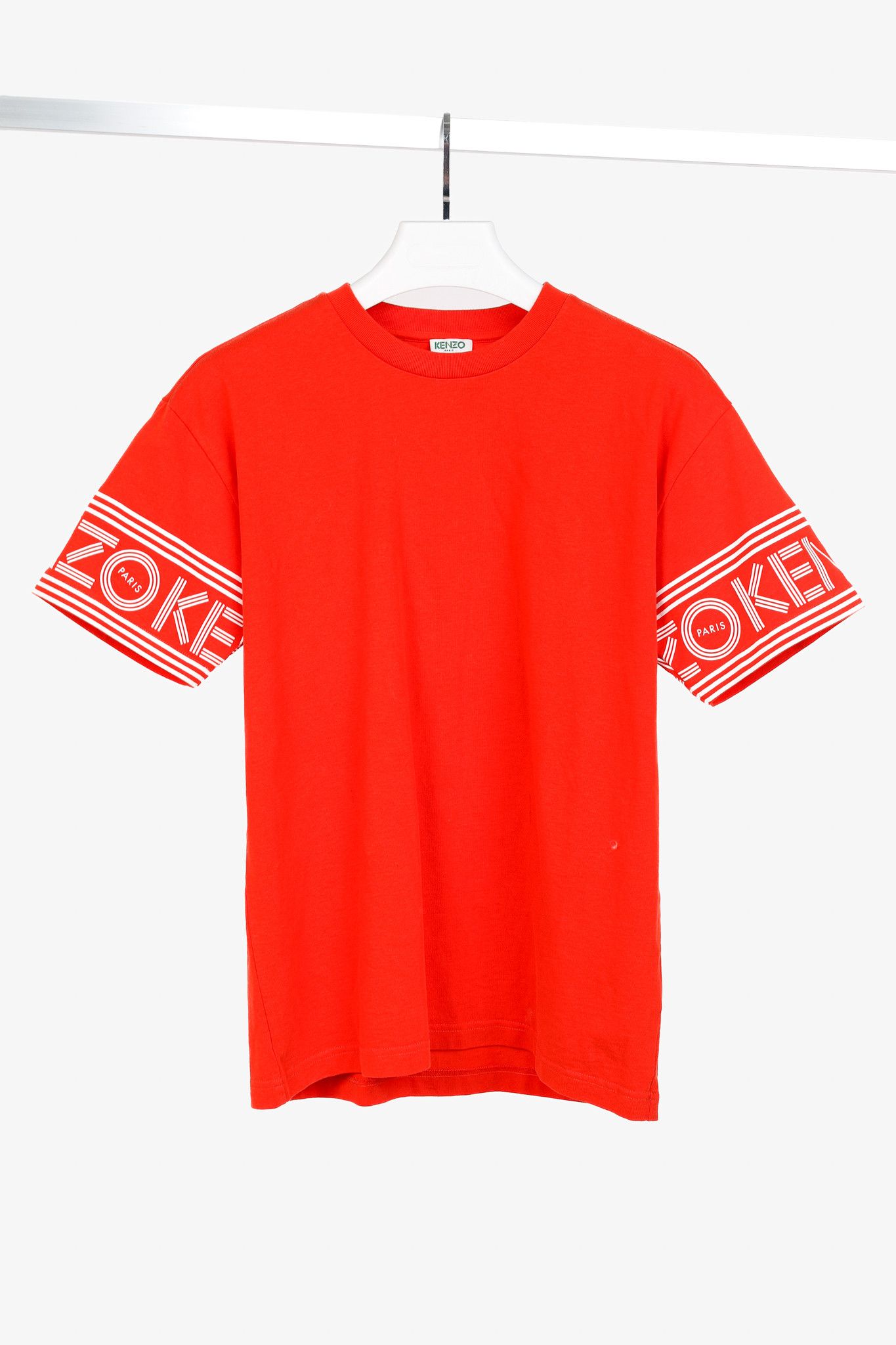 Kenzo KENZO Red Cotton Cuff Print Tee Size US S / EU 44-46 / 1 - 1 Thumbnail