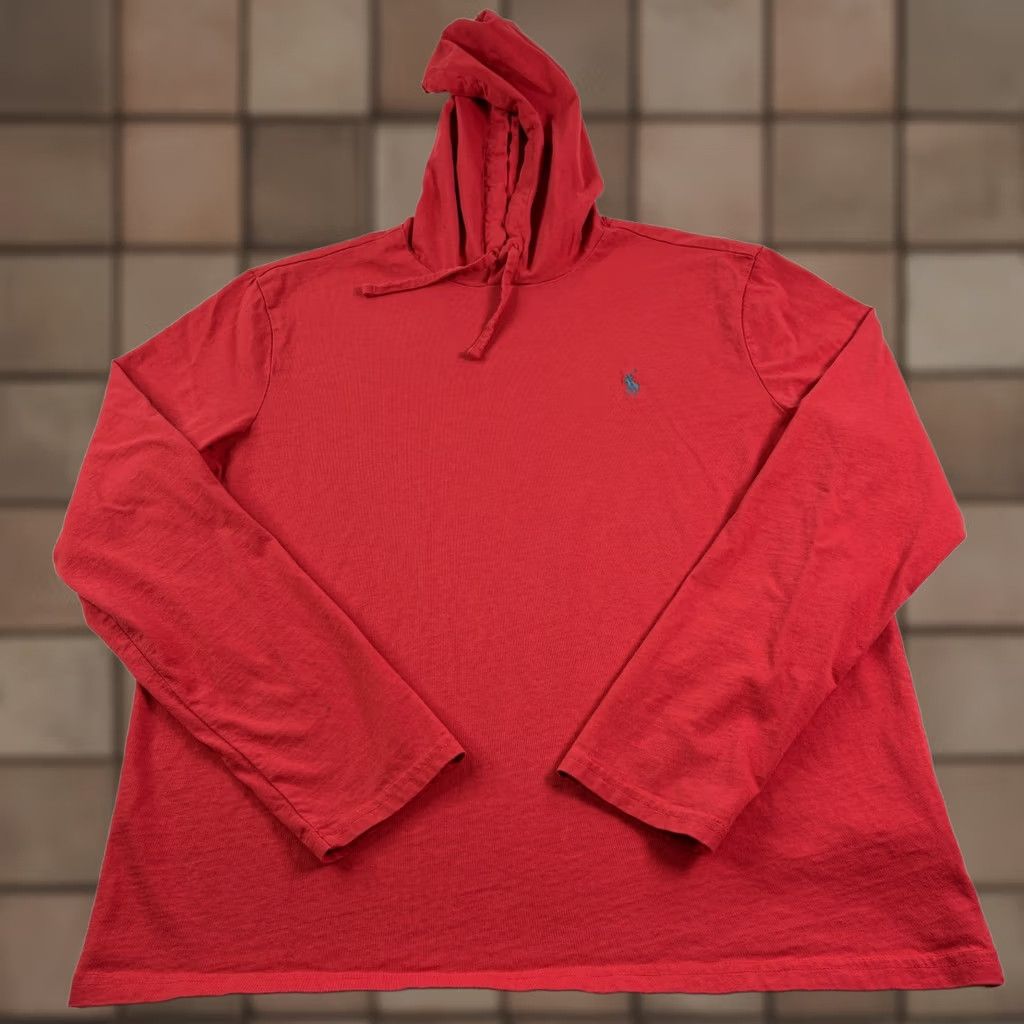 Polo Ralph Lauren Polo Ralph Lauren Hoodie Mens Medium Red Lightweight Pullover Shirt Size US M / EU 48-50 / 2 - 1 Thumbnail