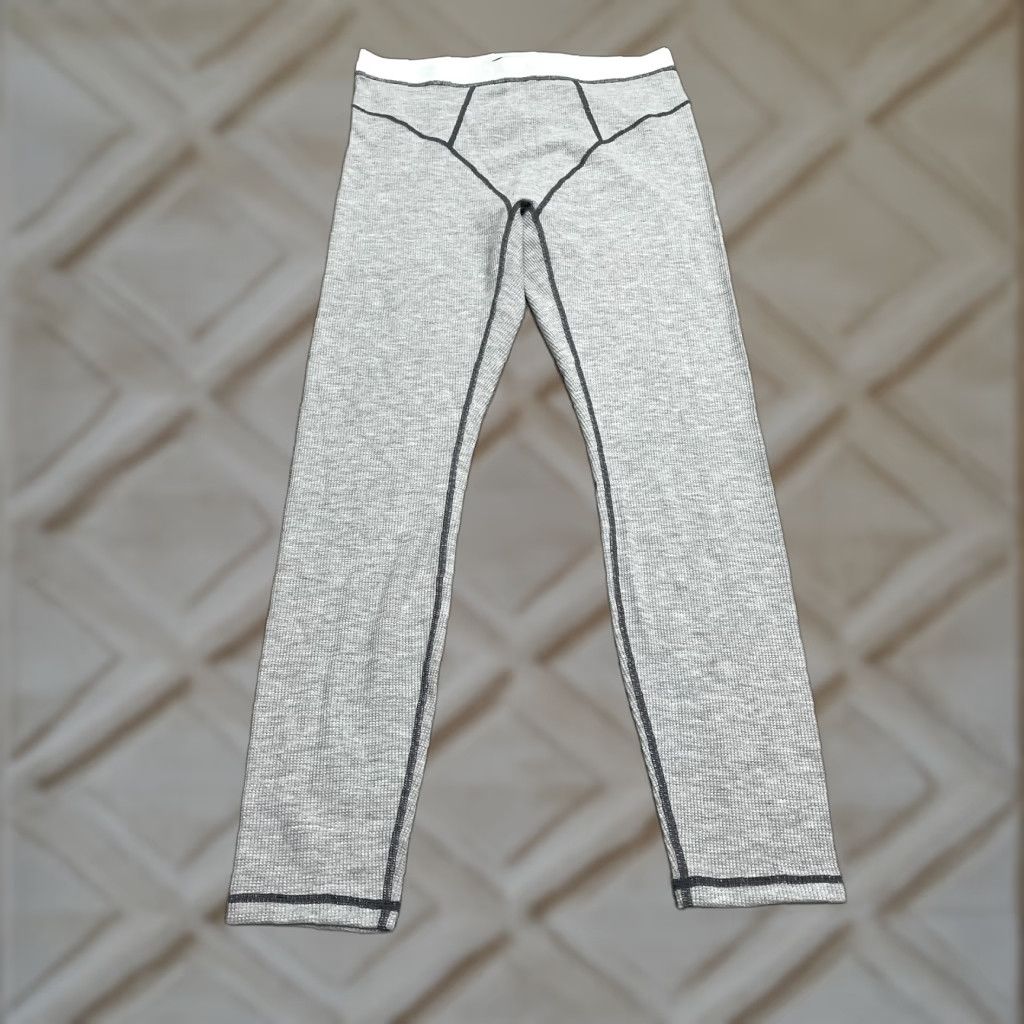 Fabletics Gray Thermal Compression Pants Men L Regular Waist 30 Inseam 29 Stretch Breathable Activewear Skinny 30x29