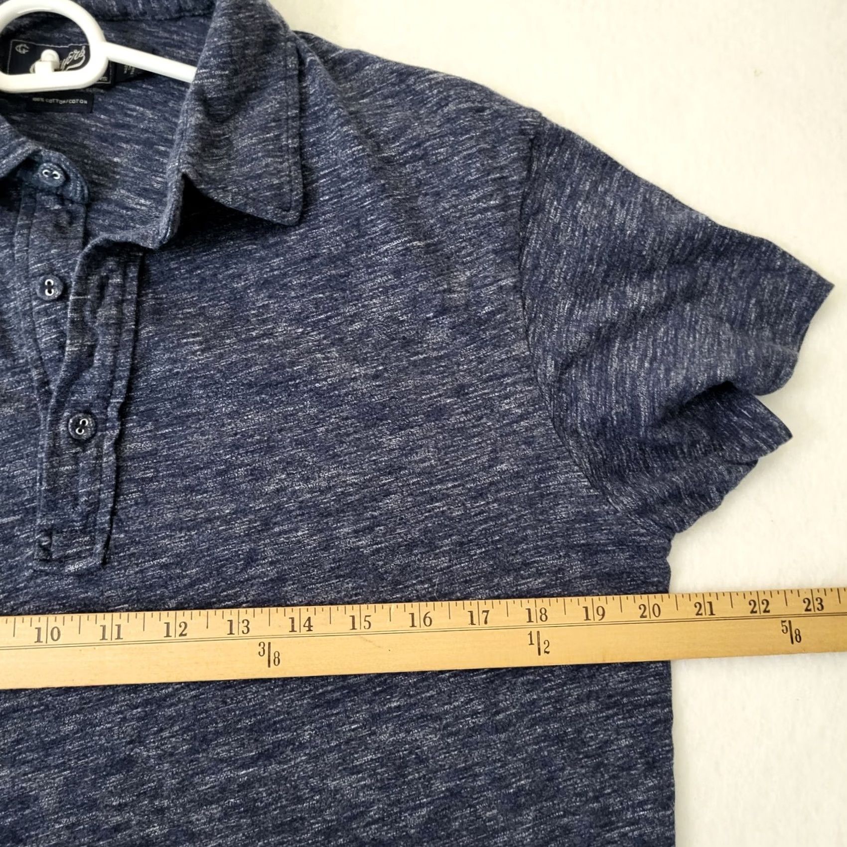 Grayers Grayers Men’s dark Blue cotton 1/4 button up short sleeve Polo Shirt Size M Size US M / EU 48-50 / 2 - 6 Thumbnail