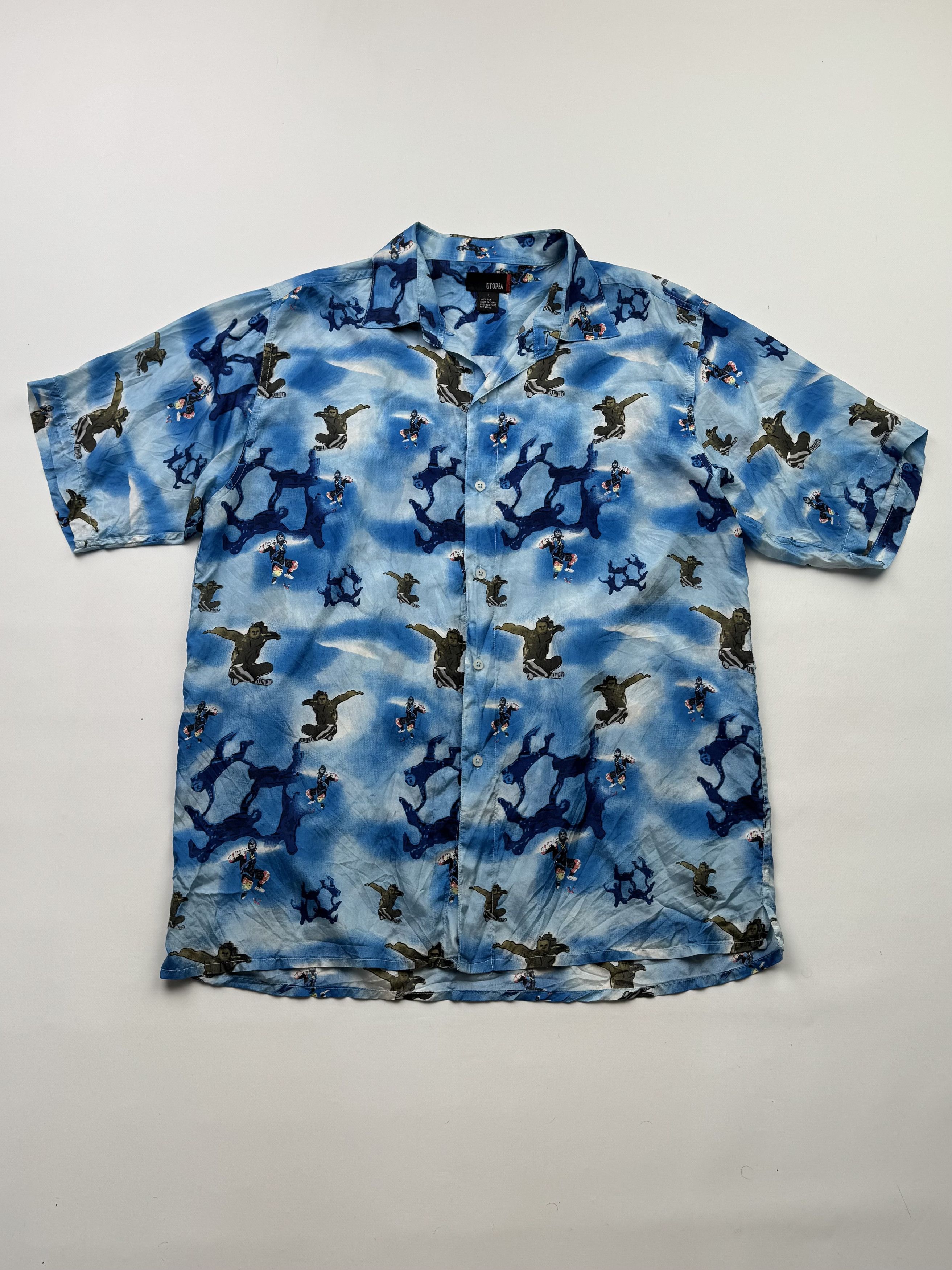 Japanese Brand Vintage Silk Shirt B762(V292)E2 Size US L / EU 52-54 / 3 - 1 Thumbnail