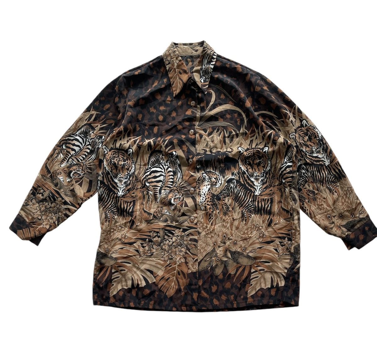 Japanese Brand × Vintage Vintage Long Sleeve Shirt Yakuza Printed Design Size L / US 10 / IT 46 - 1 Thumbnail