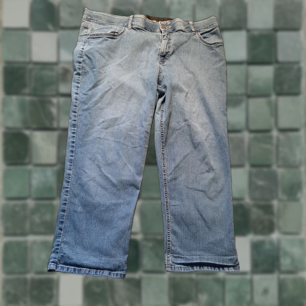 Lee Lee Riders Womens Jeans Stretch 40 x 24 Blue Denim Straight Relaxed Regular Size 40 Women Blue Jeans Size 27" / US 4 / IT 40 - 1 Thumbnail