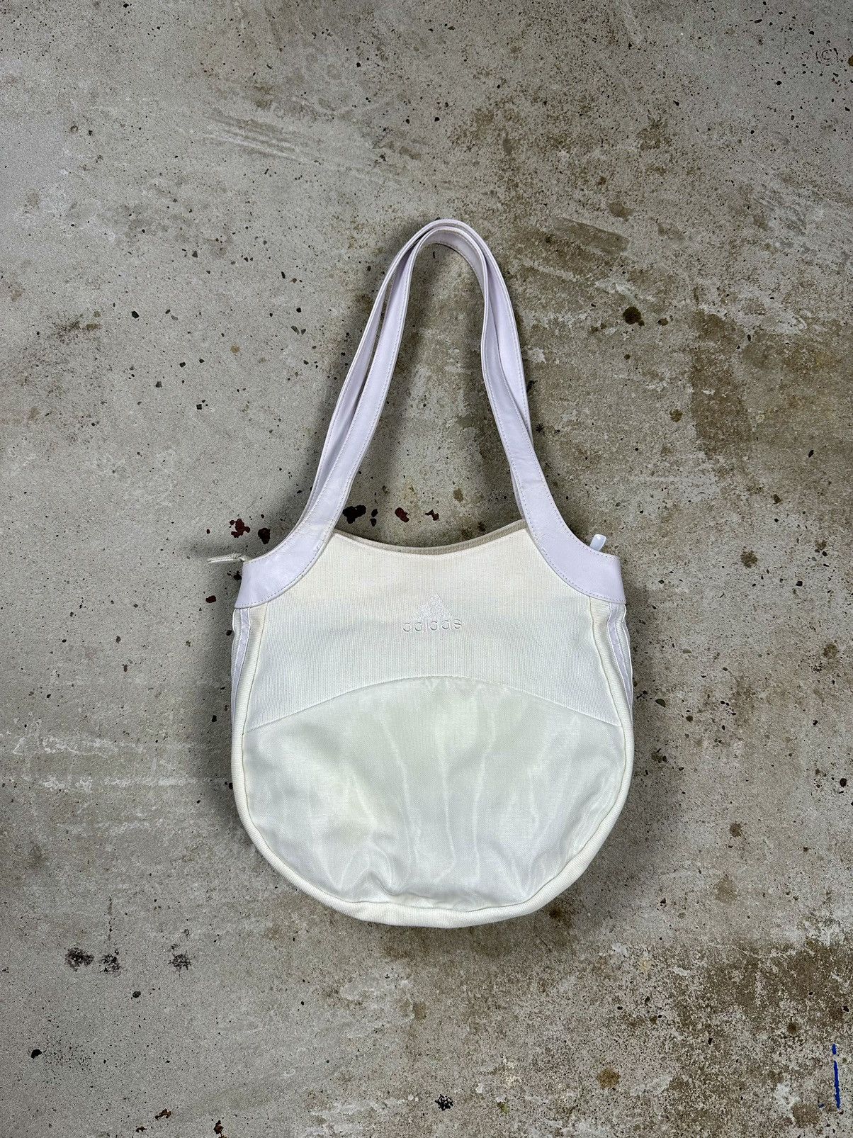 Adidas Vintage Y2K Adidas White Beige Shoulder Hand Bag 3 Stripes Size ONE SIZE - 1 Thumbnail
