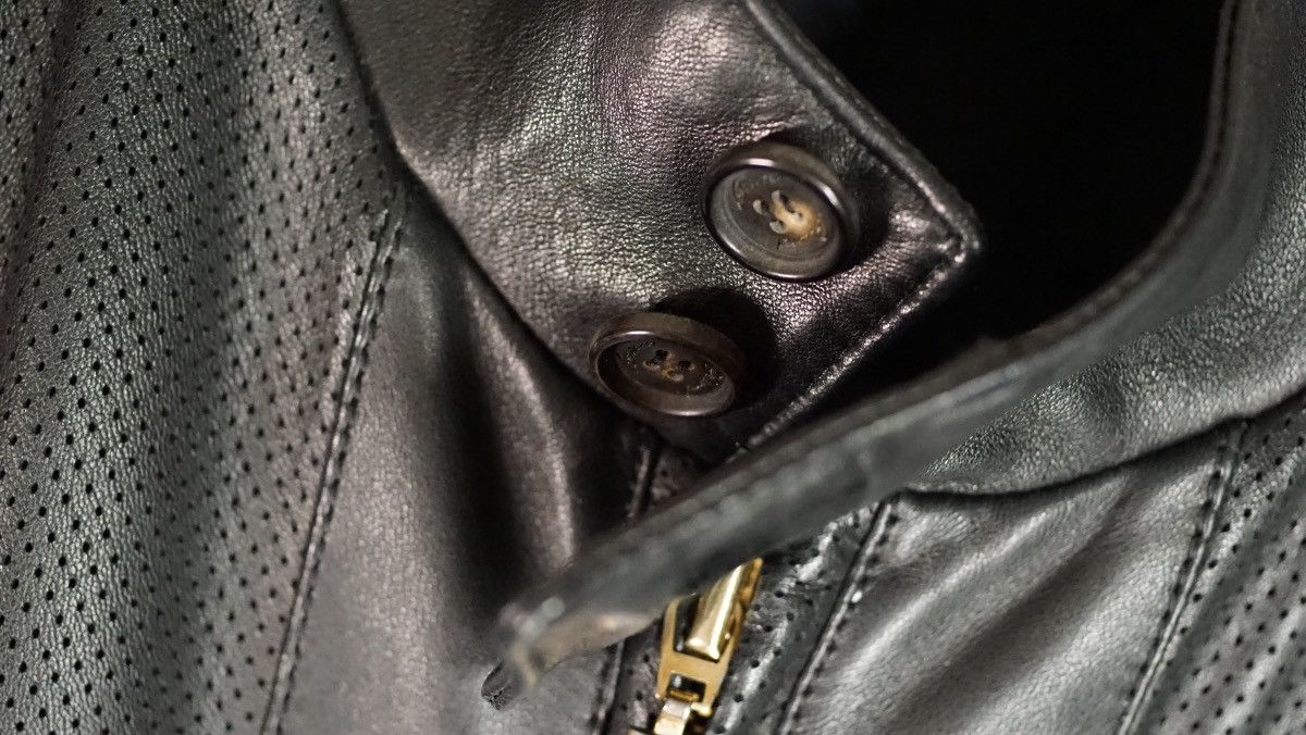 Brioni レザーコート size50 Brioni Black Perforated Leather Jacket - Size 50 (IT)
