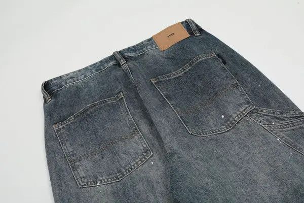VIBE High street trend patchwork loose straight distressed jeans Size US 34 / EU 50 - 5 Thumbnail