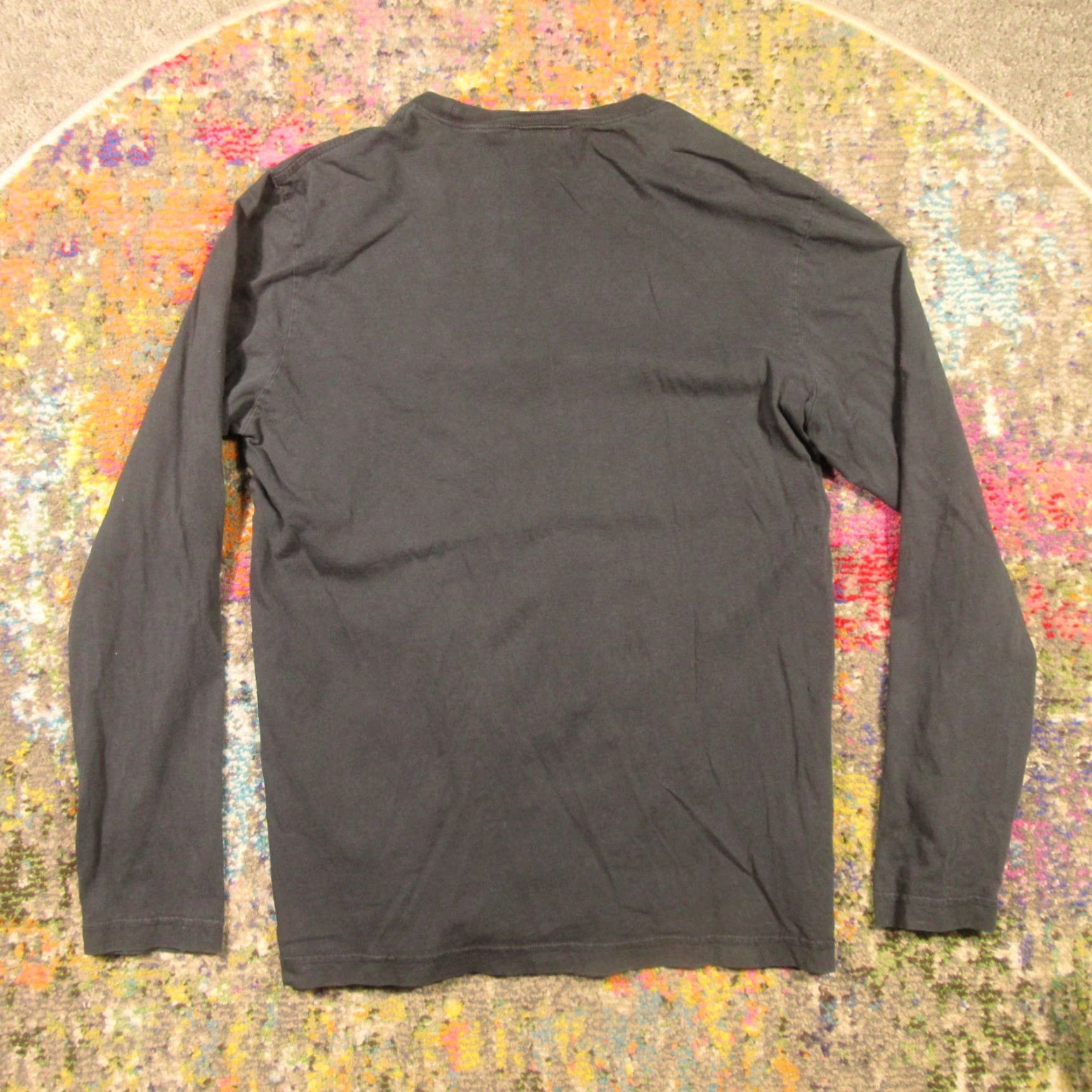 Lacoste Lacoste T-Shirt Long Sleeve Mens M Black Crew Neck Regular Fit Jersey with Small Holes - Vintage? (No) Size US M / EU 48-50 / 2 - 2 Thumbnail