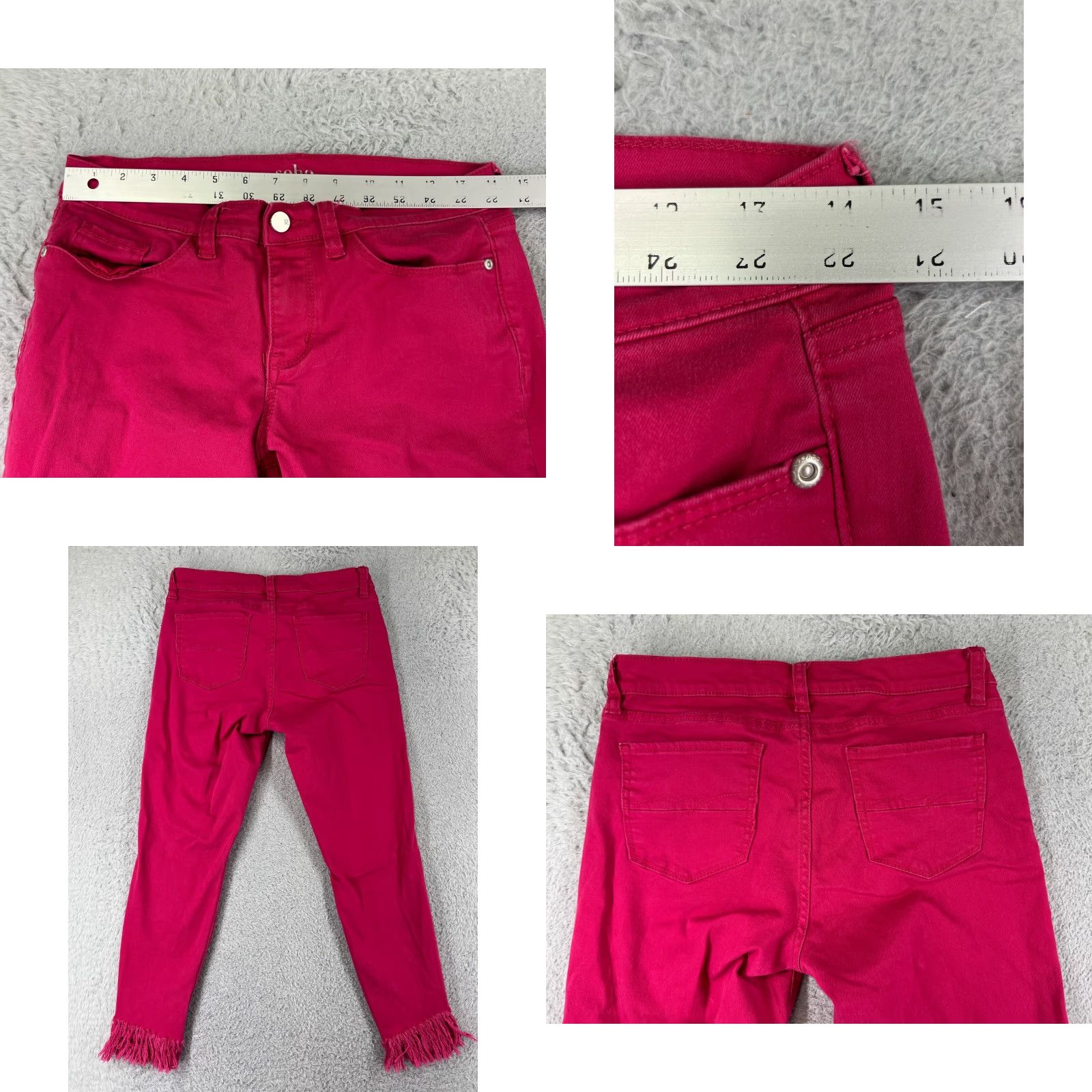 Denime SOHO WOMENS Jeans Skinny 6 Pink Blue Denim 5-Pocket Regular Inseam 24 in Cotton Blend Size 28" / US 6 / IT 42 - 9 Thumbnail