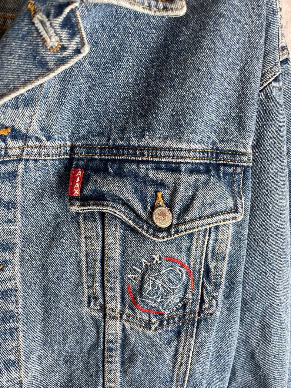 Vintage Vintage Ajax Denim Jacket Soccer 90s Size US XL / EU 56 / 4 - 7 Thumbnail