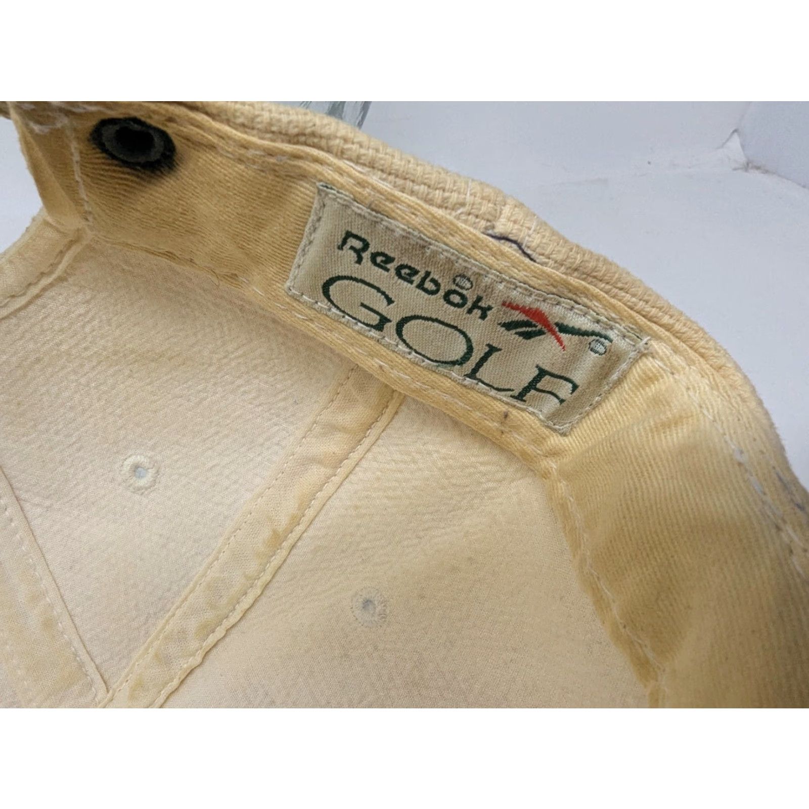 Reebok VINTAGE Reebok Golf Hat Cap Strap Back Beige Gray Isleta Eagle CC Mens 90s Size ONE SIZE - 6 Thumbnail