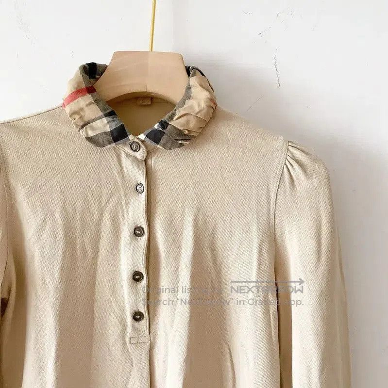 Burberry Burberry Long Sleeve Cotton T-Shirt in Khaki. Size S / US 4 / IT 40 - 3 Thumbnail