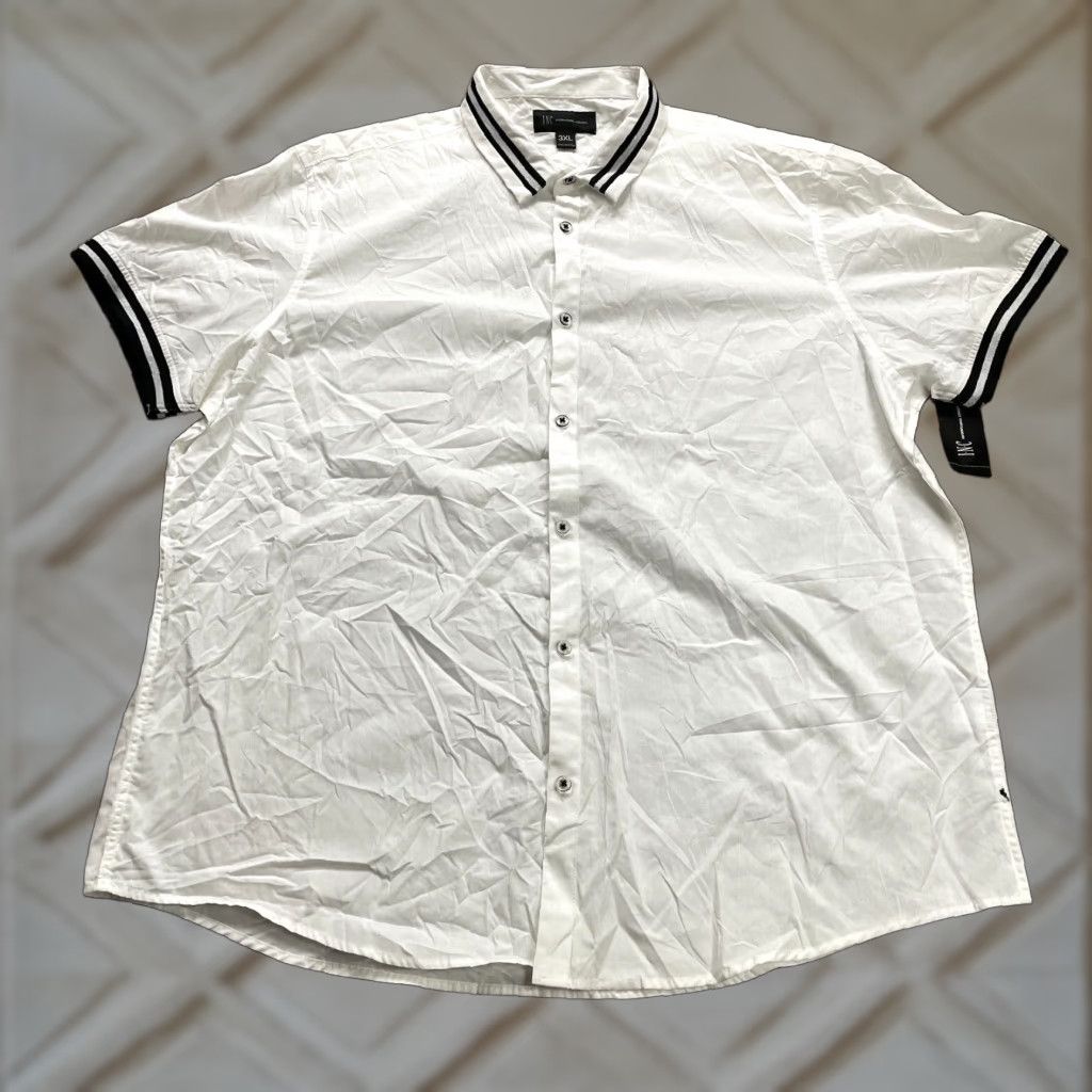 Vintage INC International Concepts Button-Up Short Sleeve Shirt Women 3XL White NWT New Size XXL / US 16-18 / IT 52-54 - 1 Thumbnail