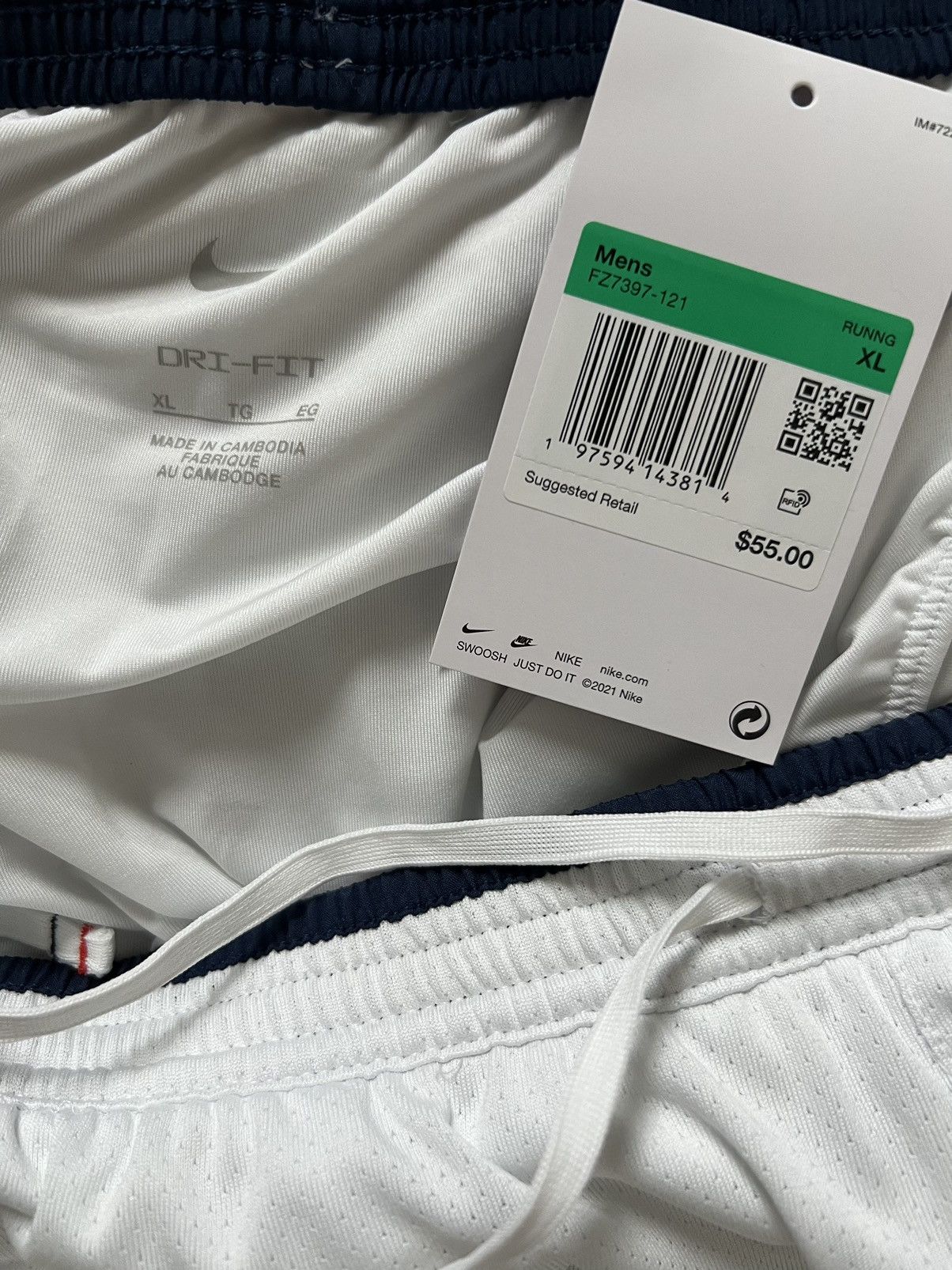 Nike Nike Track Club Dri-FIT 5” Brief-Lined White Running Shorts Size US 34 / EU 50 - 12 Thumbnail
