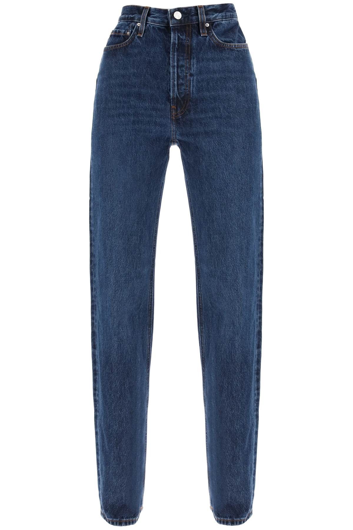image of Toteme Organic Denim Classic Cut Jeans in Dark Blue, Women's (Size 24)